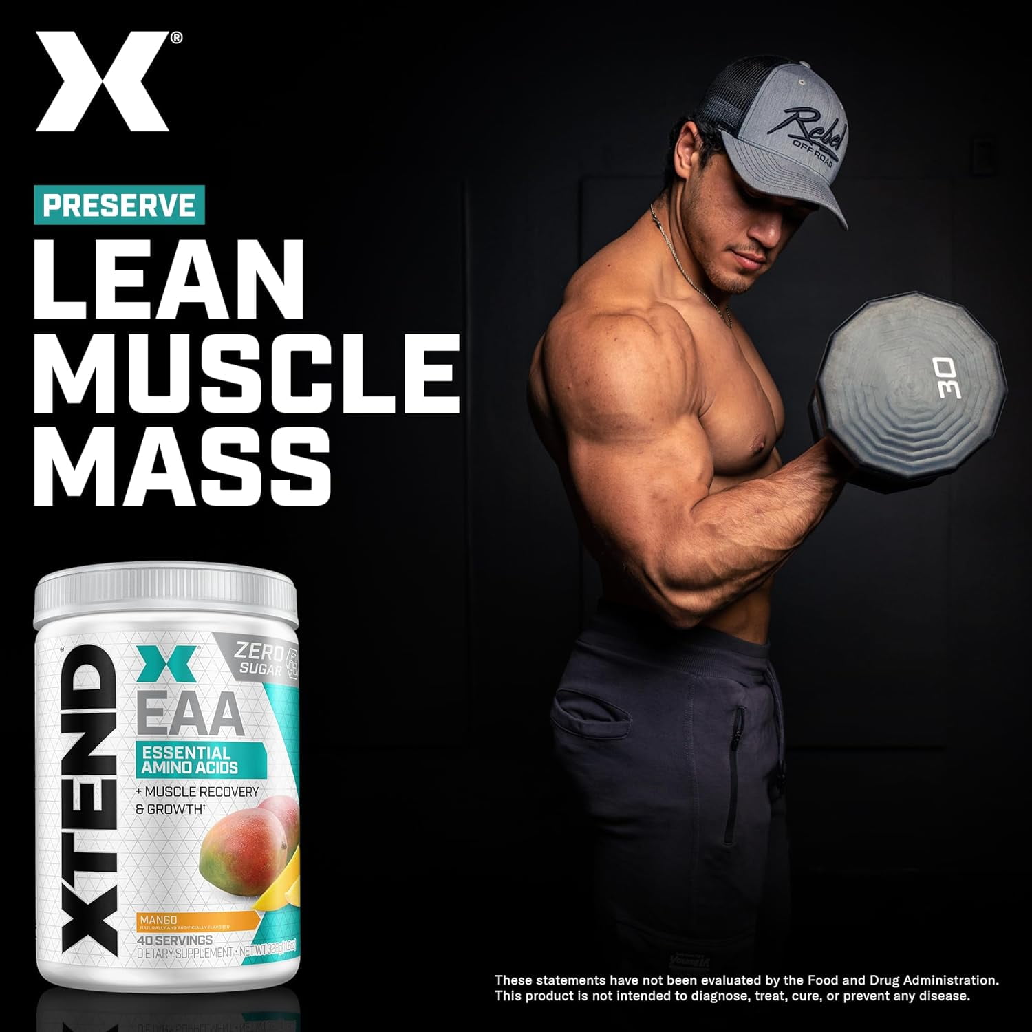 Xtend EAA Post-Workout Powder Muscle Recovery Sugar-Free Mango 40 Servings