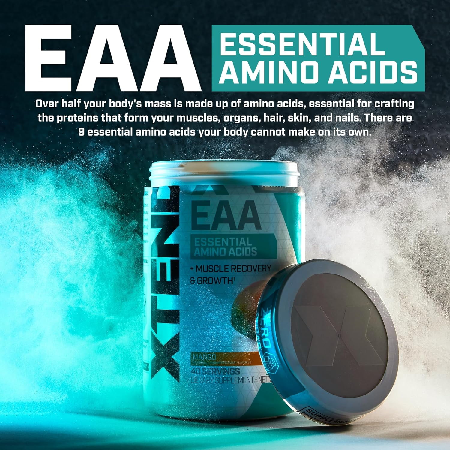 Xtend EAA Post-Workout Powder Muscle Recovery Sugar-Free Mango 40 Servings