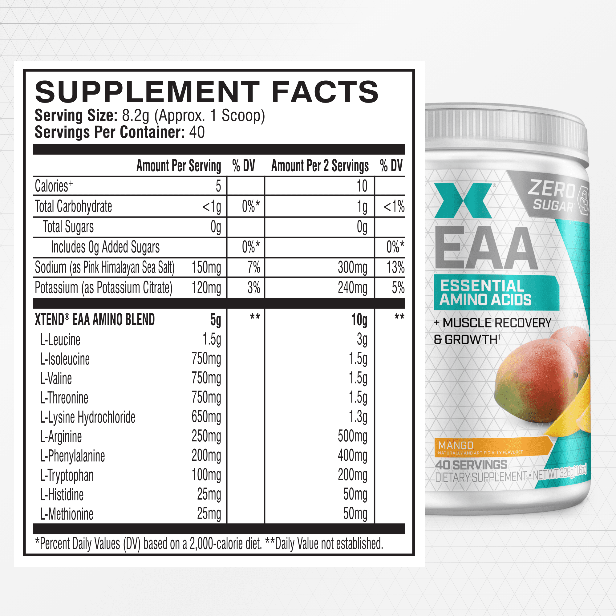 Xtend EAA Post Workout Powder Muscle Recovery Sugar Free Blood Orange 40 Servings