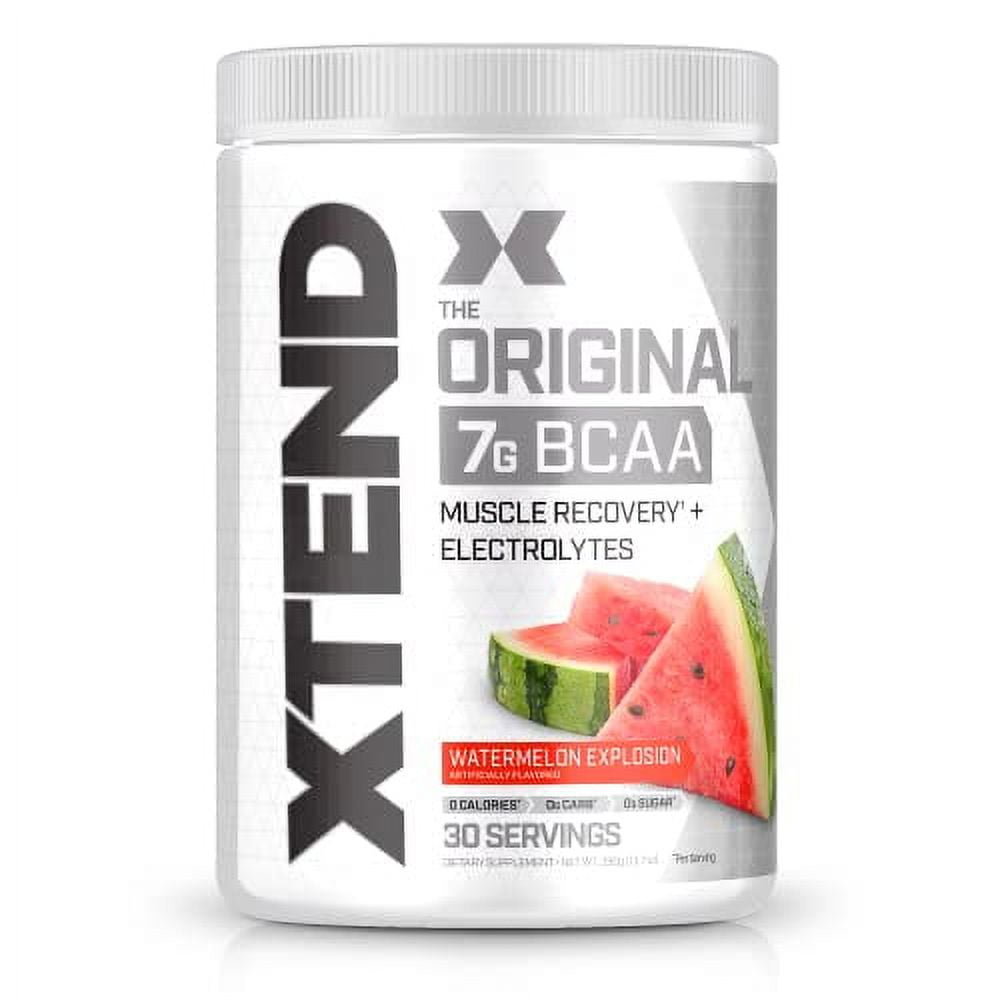 Xtend Original Watermelon Explosion BCAA Powder - Sugar Free Muscle Recovery Drink - 7g BCAAs - 30 Servings - For Men & Women