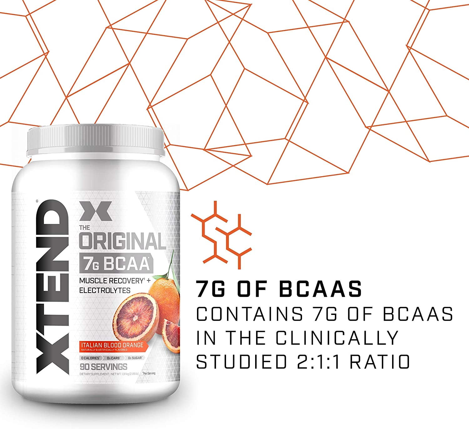 Xtend Original BCAA Powder Italian Blood Orange Muscle Recovery Electrolytes 90 Servings