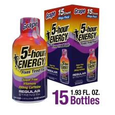 5-hour ENERGY Shot Regular Strength Grape 15 Count for Energy Boosts