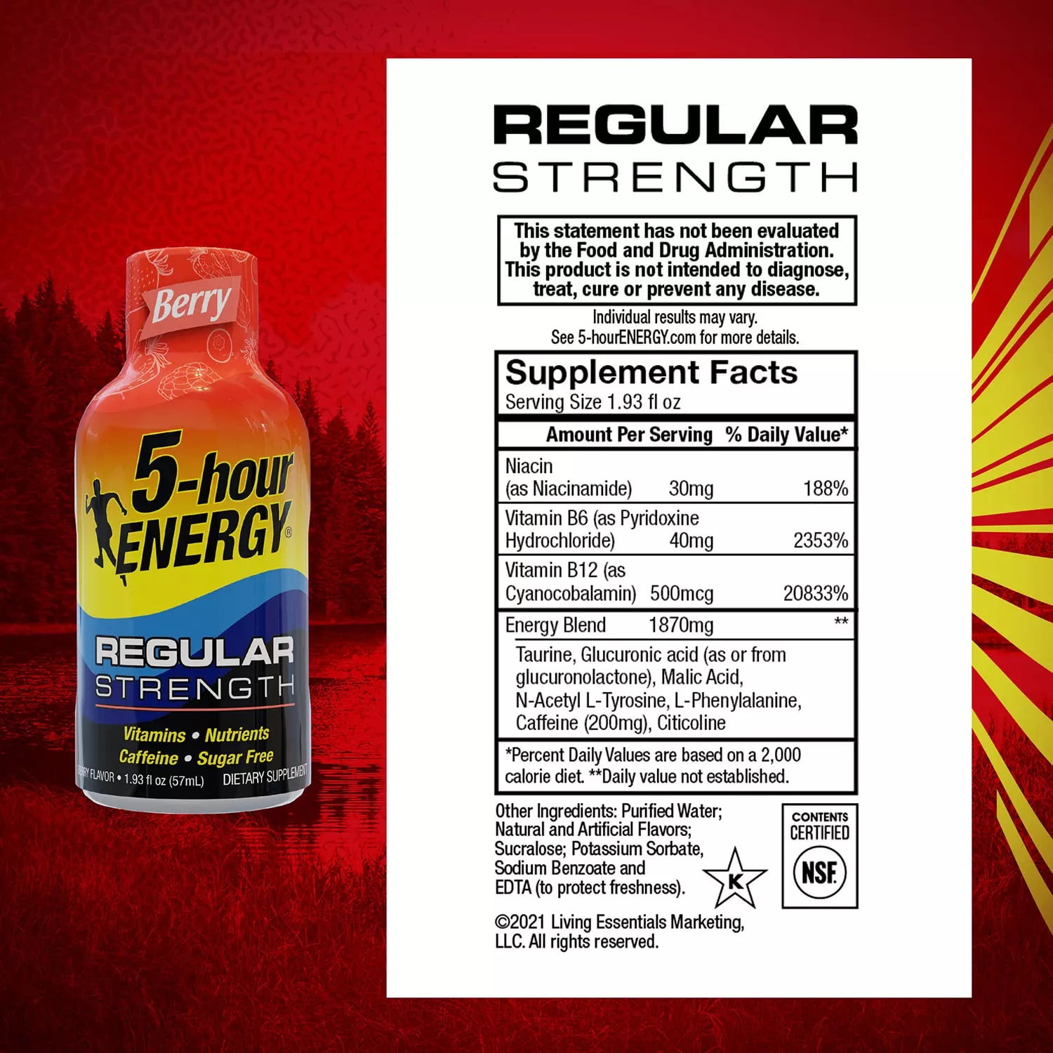 5-hour Energy Shot Regular Strength Berry 1.93 oz 24 ct