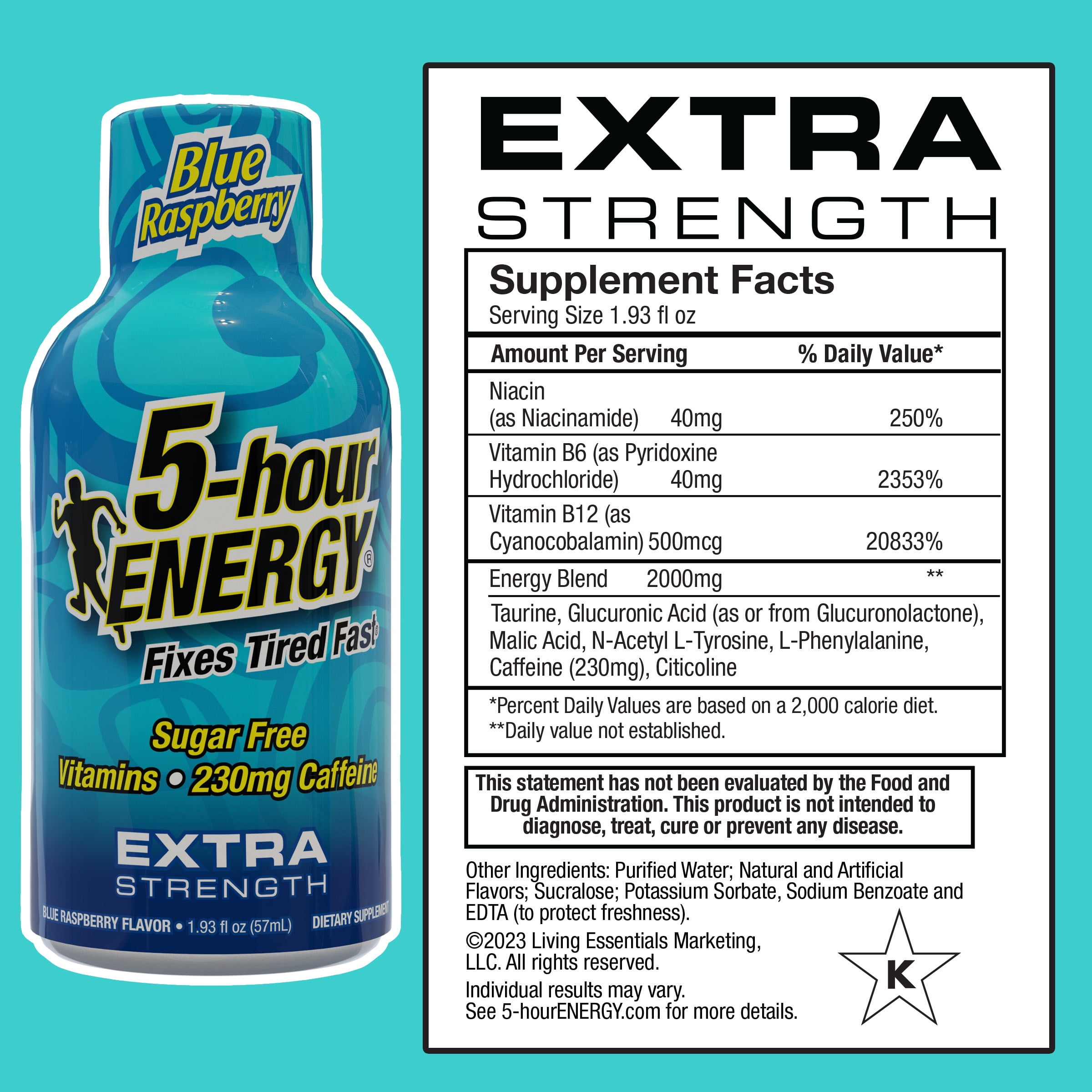 5-hour ENERGY Shot Extra Strength Blue Raspberry 12 Count