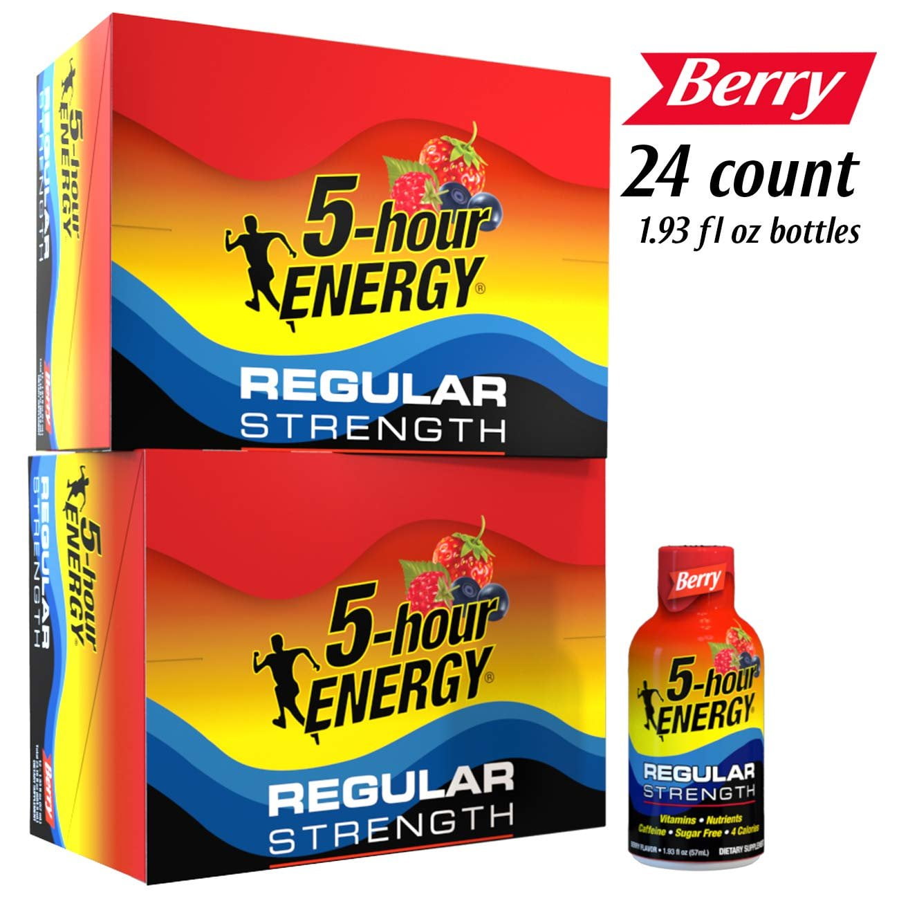 5 Hour Energy Shot Regular Strength Berry 1.93 Oz 24 Count