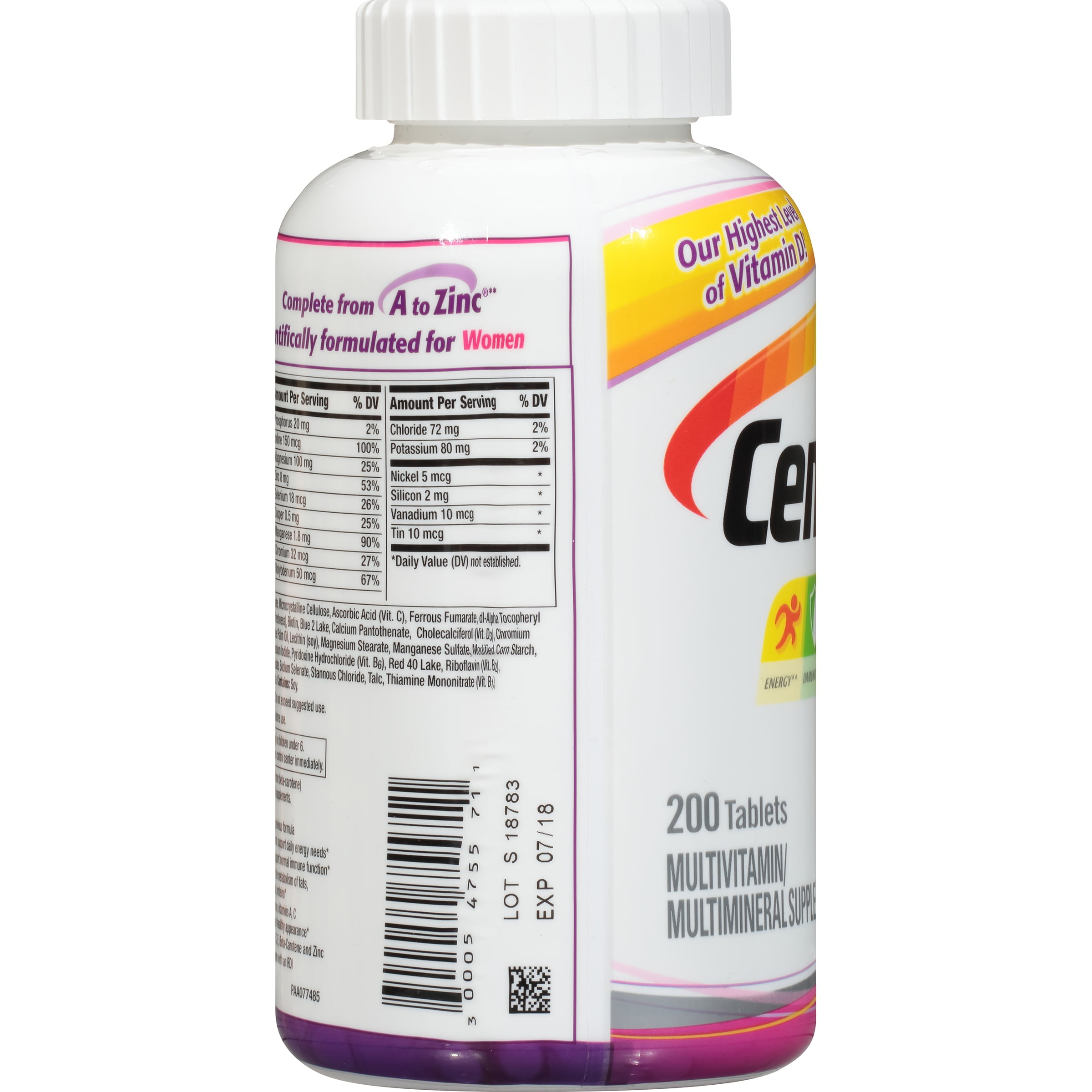 Centrum Women 200 Count Multivitamin Multimineral Vitamin D3 Tablet