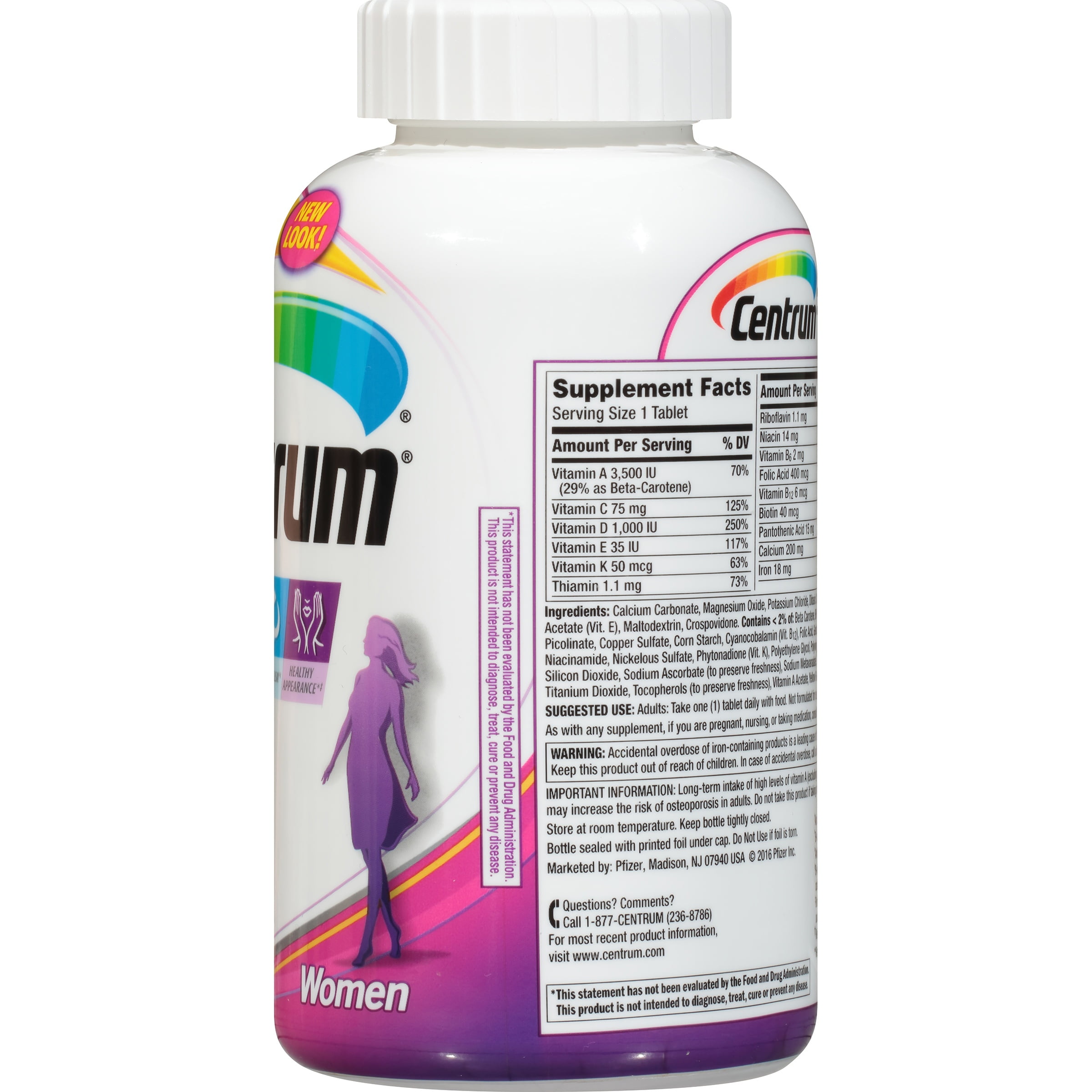 Centrum Women 200 Count Multivitamin Multimineral Vitamin D3 Tablet