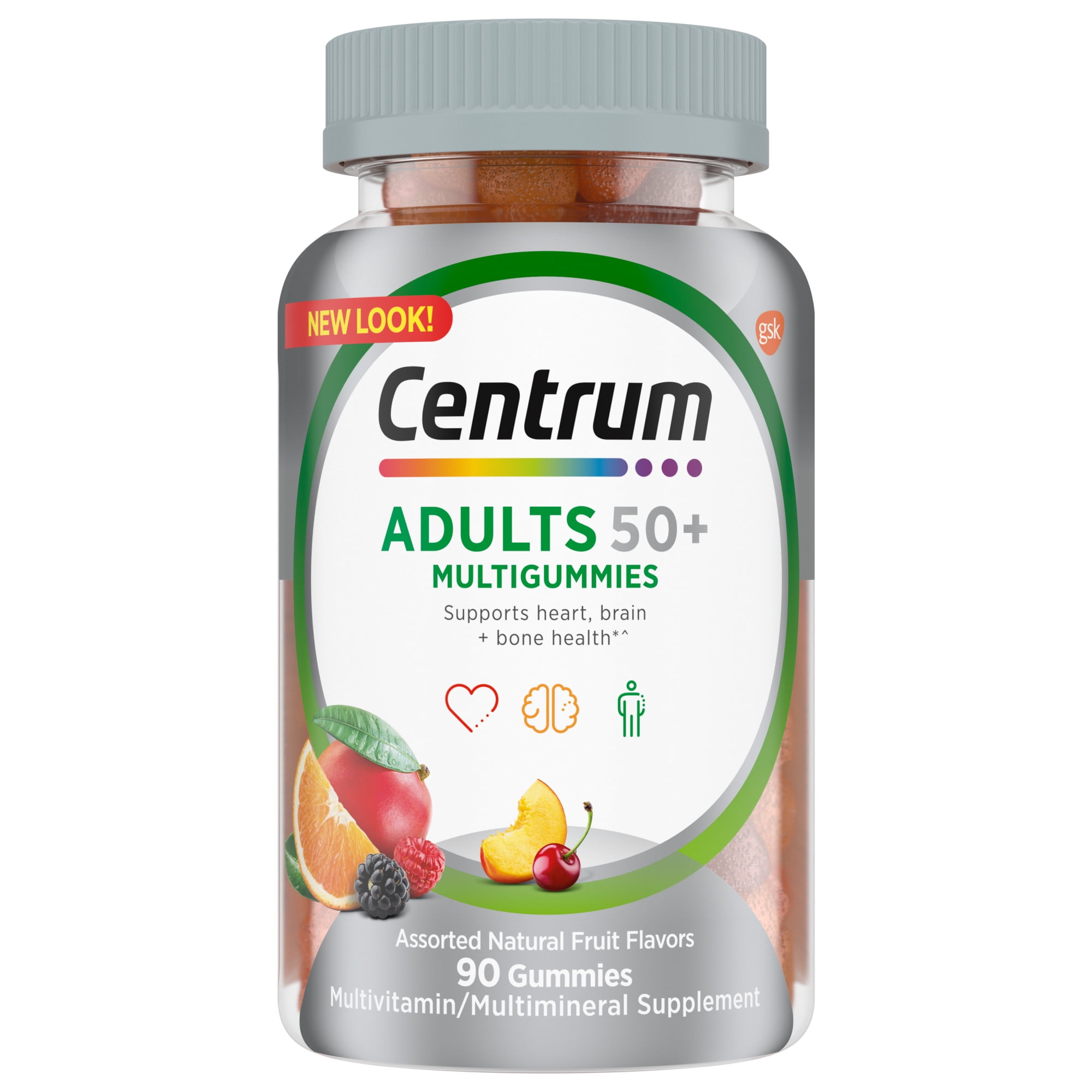 Centrum Over 50 Adult Multigummies, Assorted Fruit Flavors - 90 Ct