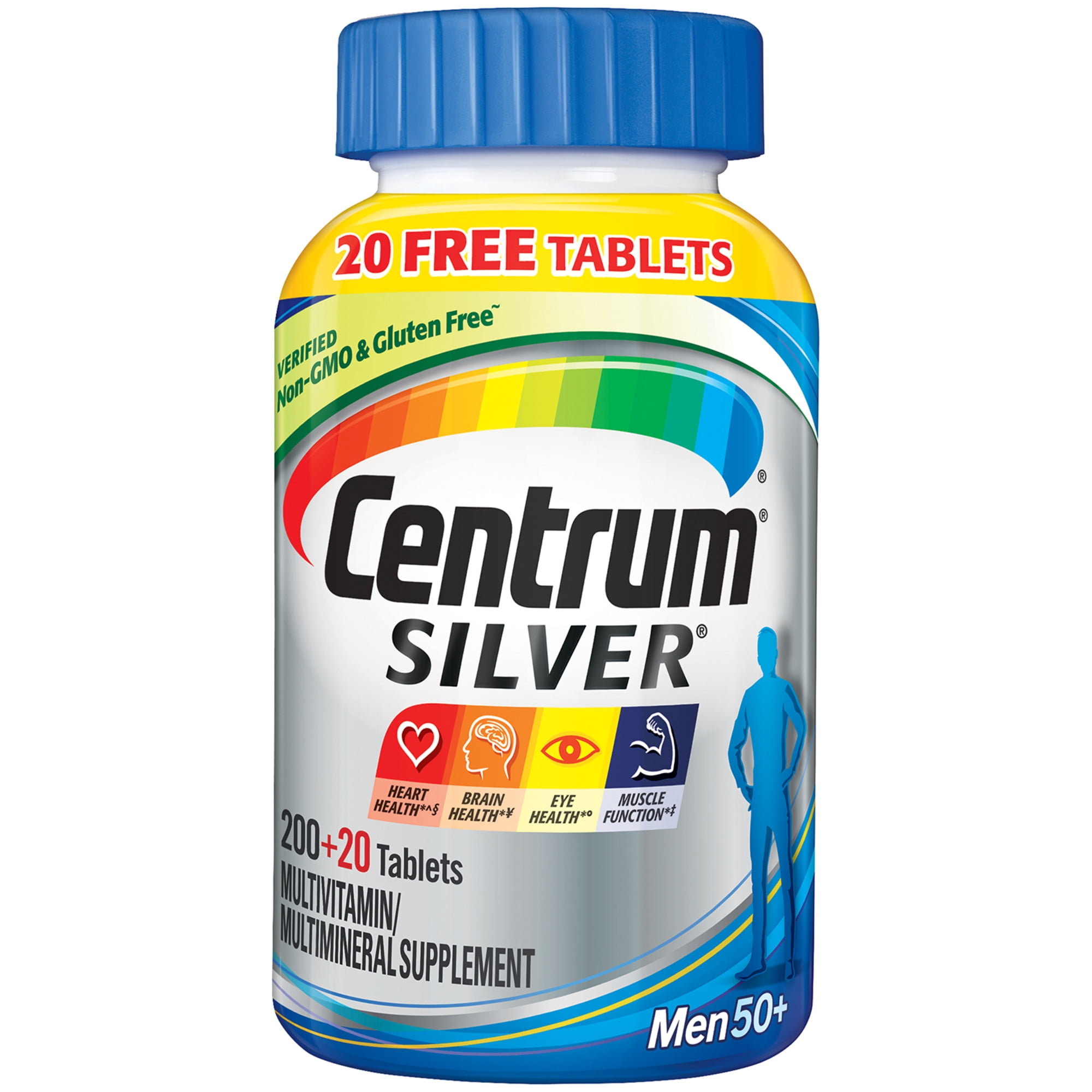 Centrum Silver Men Over 50 Multivitamin Multimineral Vitamin D3 Supplement 220 Ct