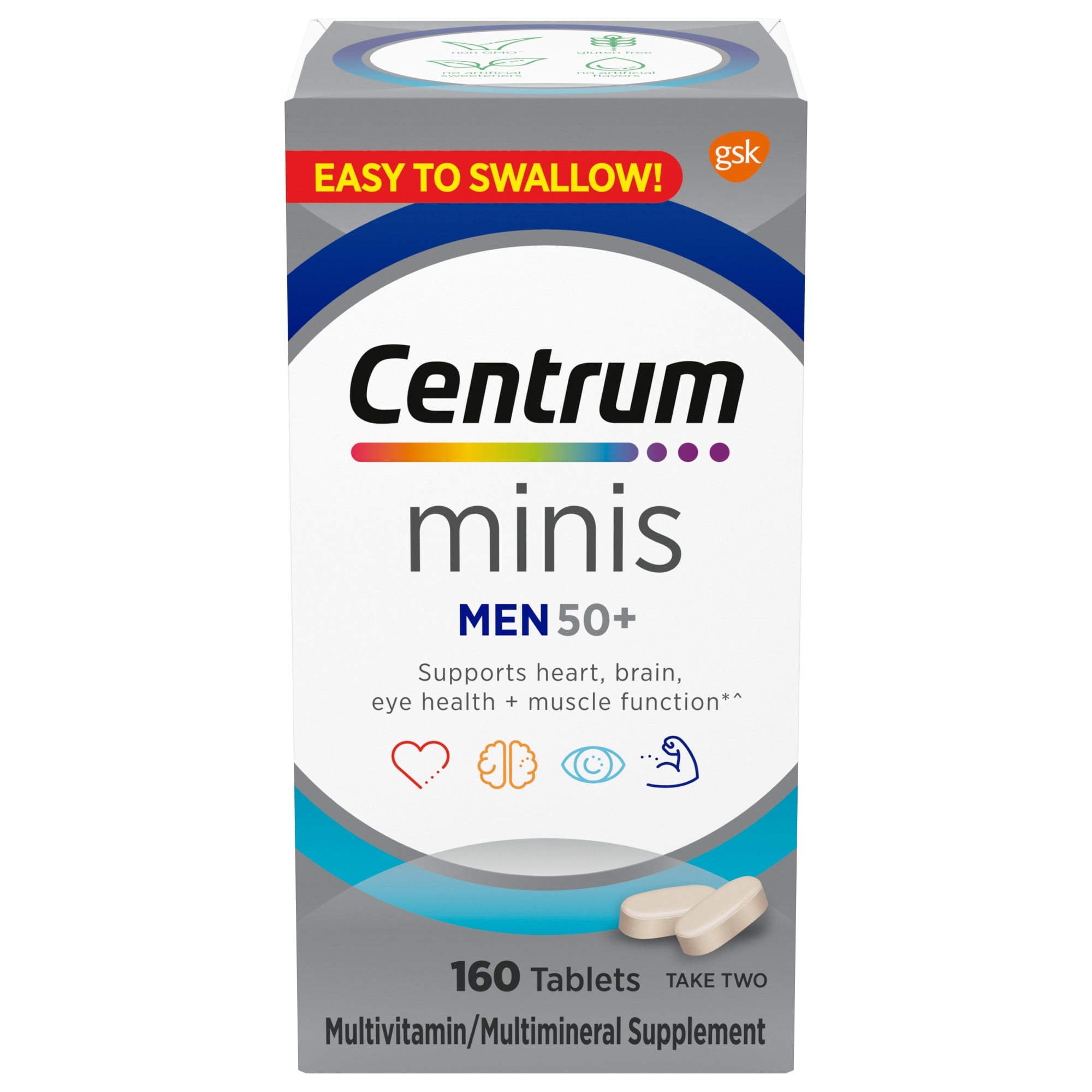 Centrum Men 50 Plus Mini Multivitamin Supplement Tablets 160 Count