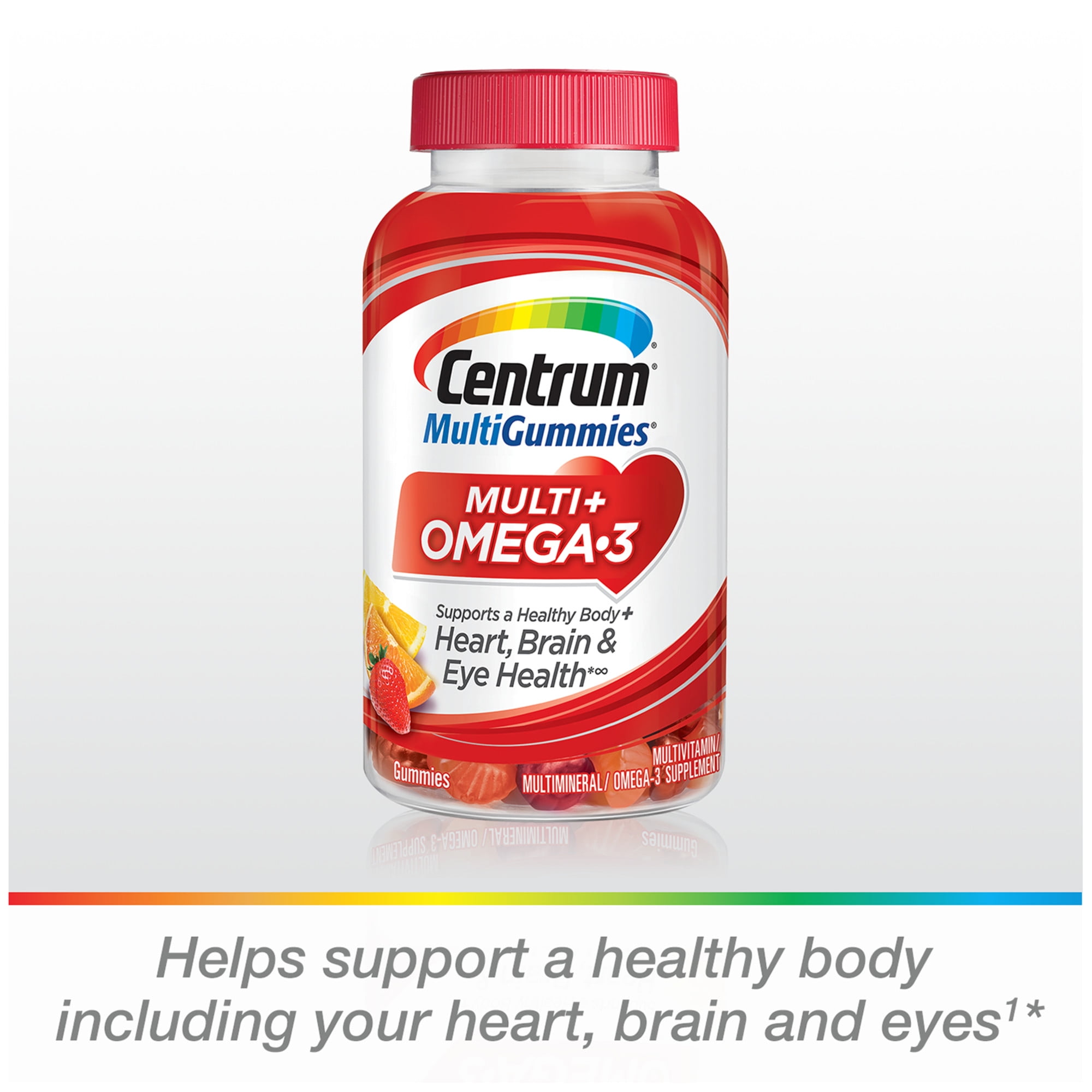 Centrum Adult Multivitamin Omega 3 Gummies Fruit Flavors 100 Ct