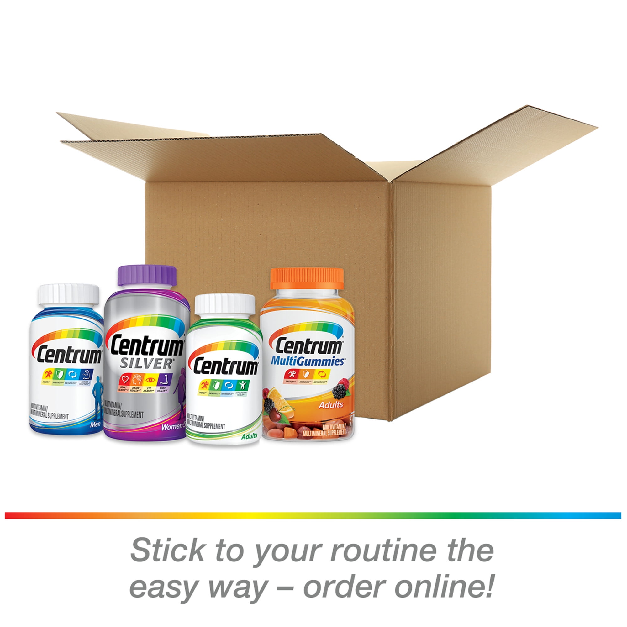 Centrum Adult Multivitamin Omega 3 Gummies Fruit Flavors 100 Ct