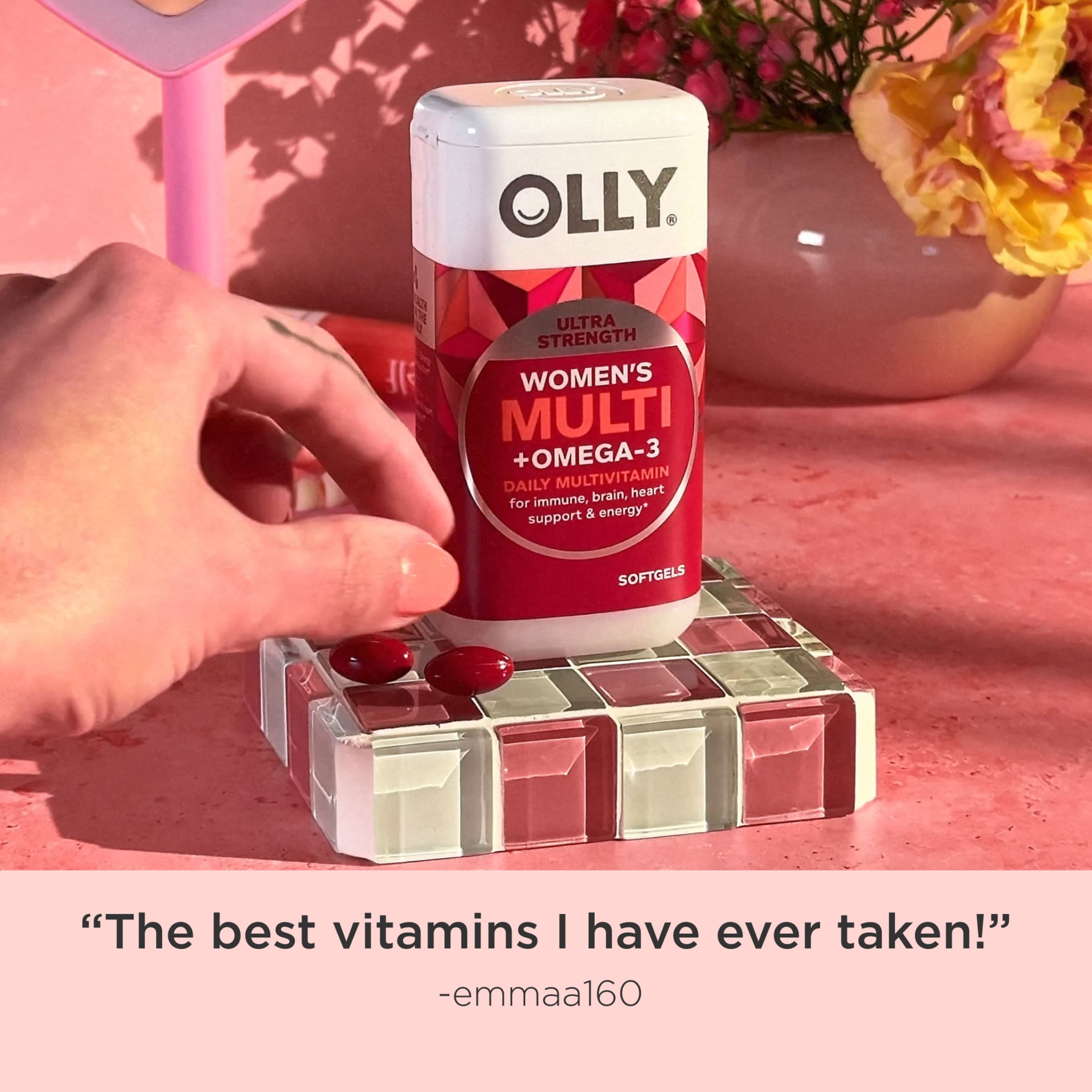 OLLY Ultra Strength Women's Multi Omega-3 Softgels for Daily Health Immune Support 60 Count