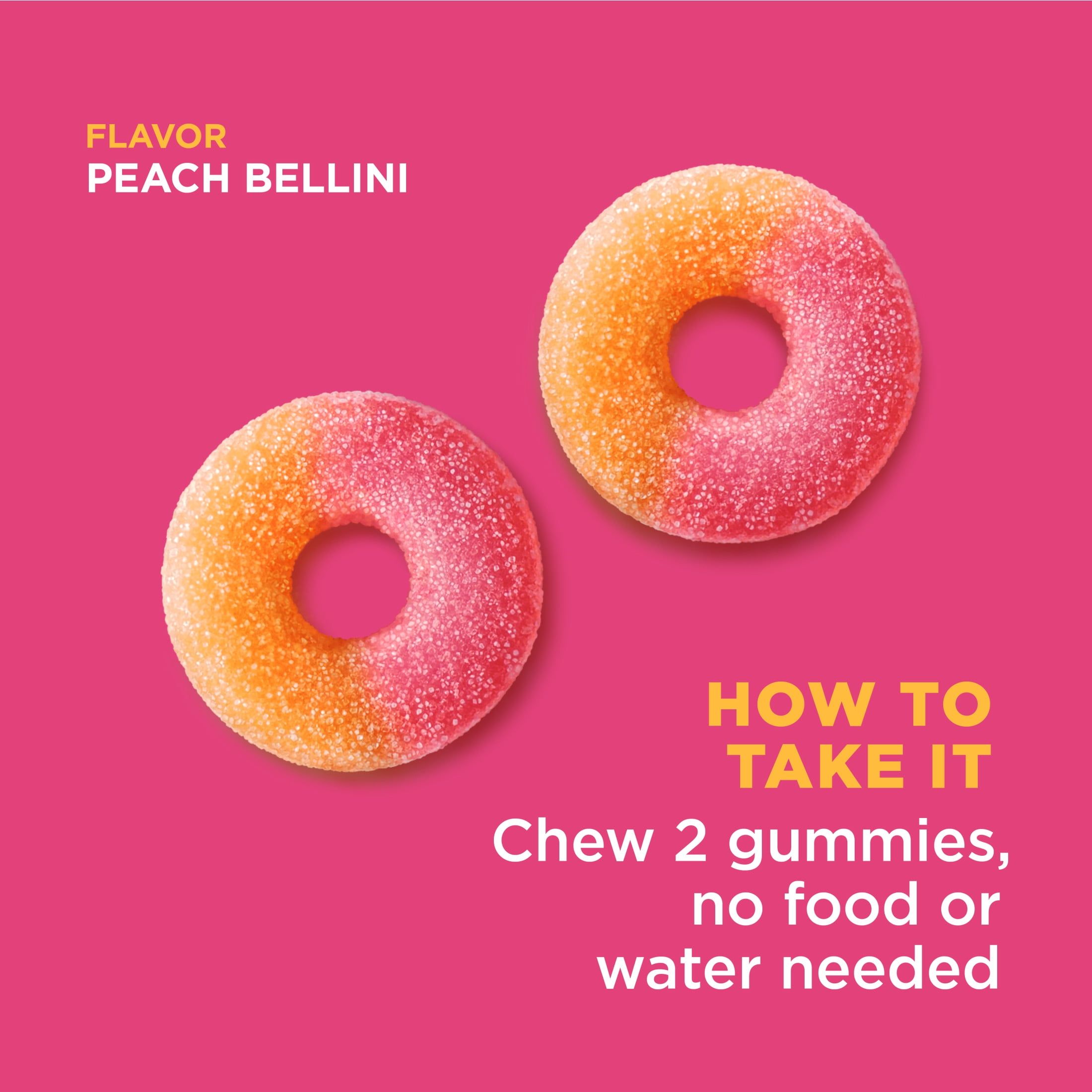 OLLY Collagen Gummy Rings Supplement Supports Skin Elasticity 2.5g Collagen Peach 30 Ct