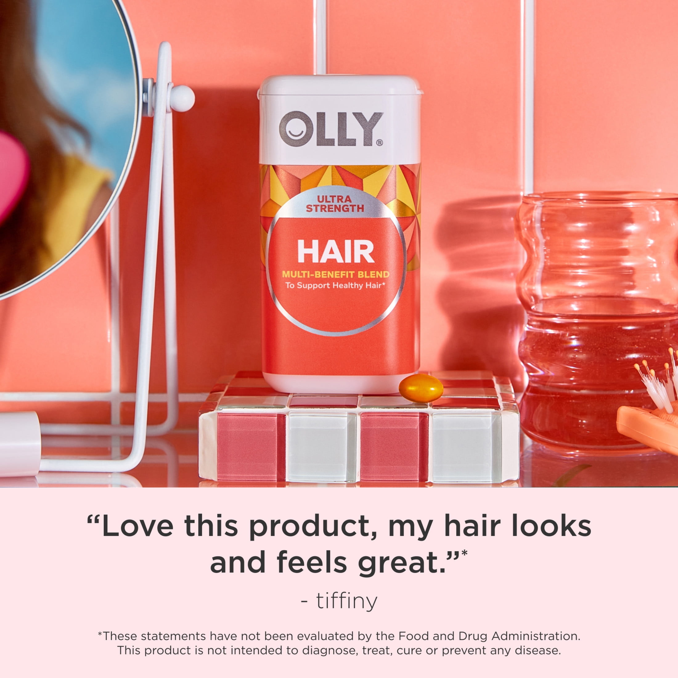 OLLY Ultra Strength Hair Softgel Biotin Keratin 30 Ct Hair Growth Supplement