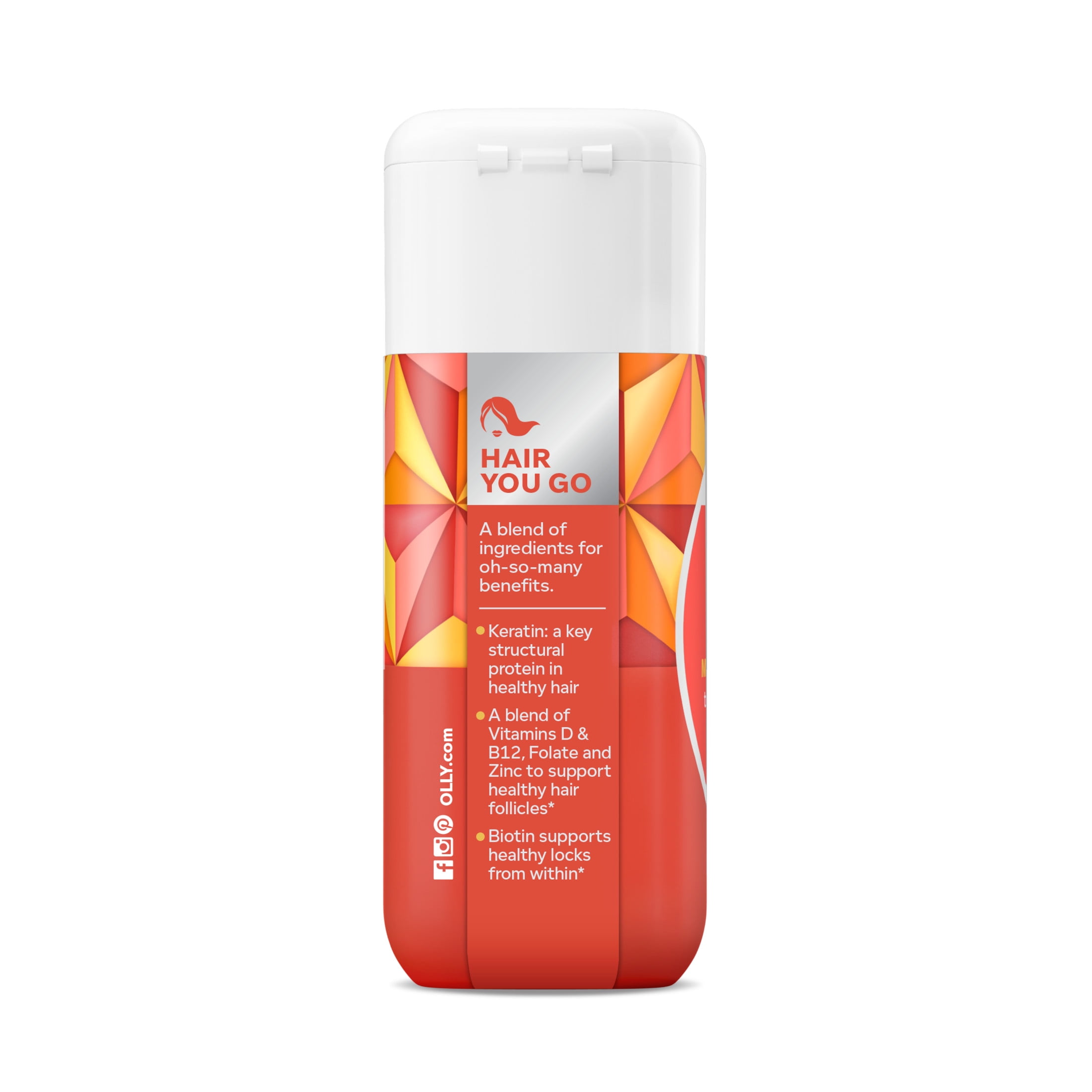 OLLY Ultra Strength Hair Softgel Biotin Keratin 30 Ct Hair Growth Supplement