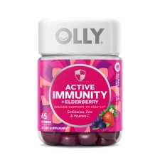 OLLY Immunity Gummy Elderberry Zinc Vitamin C Support Supplement Berry Flavor 45 Count