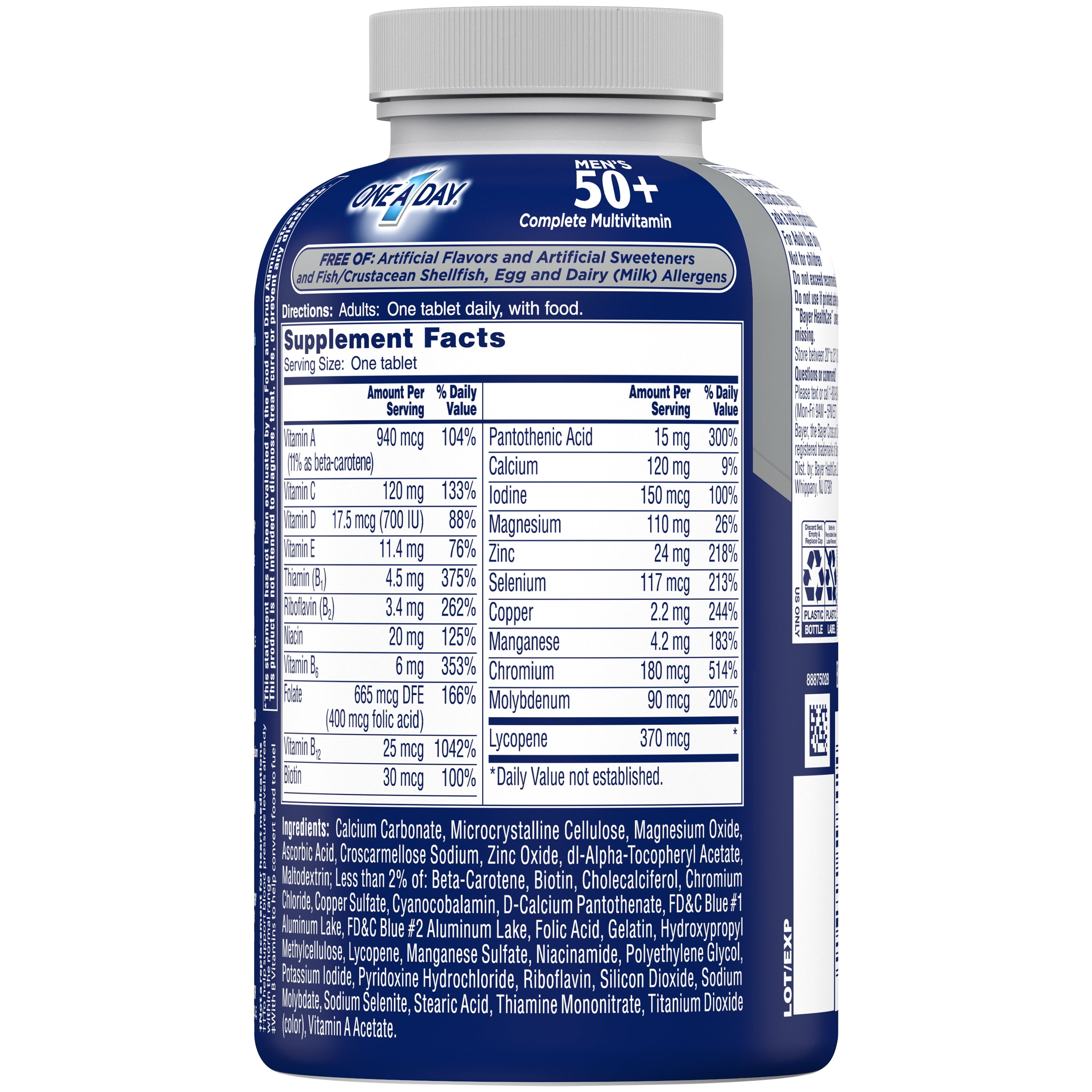 One A Day Men's 50 Plus Multivitamin Tablets 200 Count - Multivitamins for Men