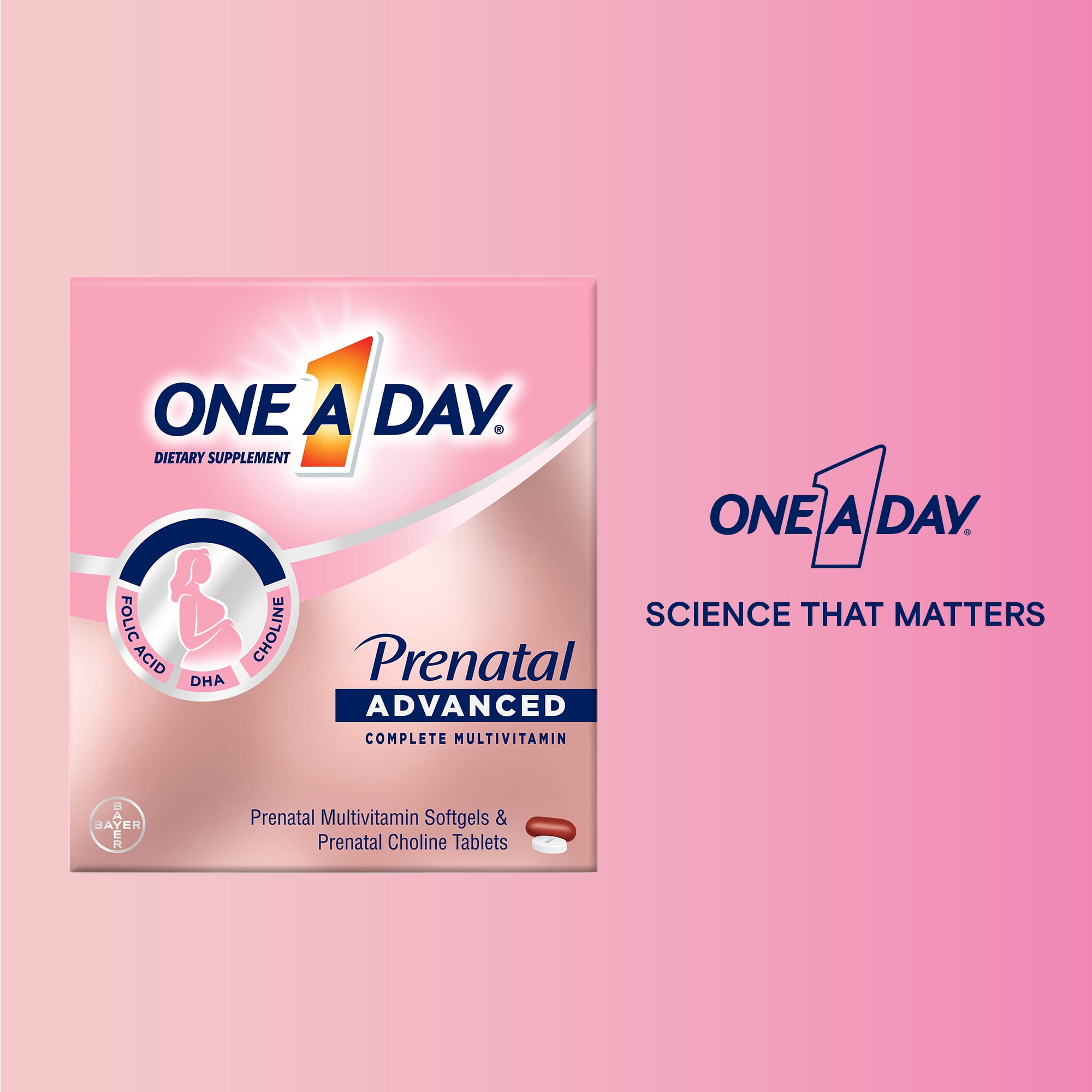 One A Day Advanced Prenatal Multivitamin with Choline 120 Tablets