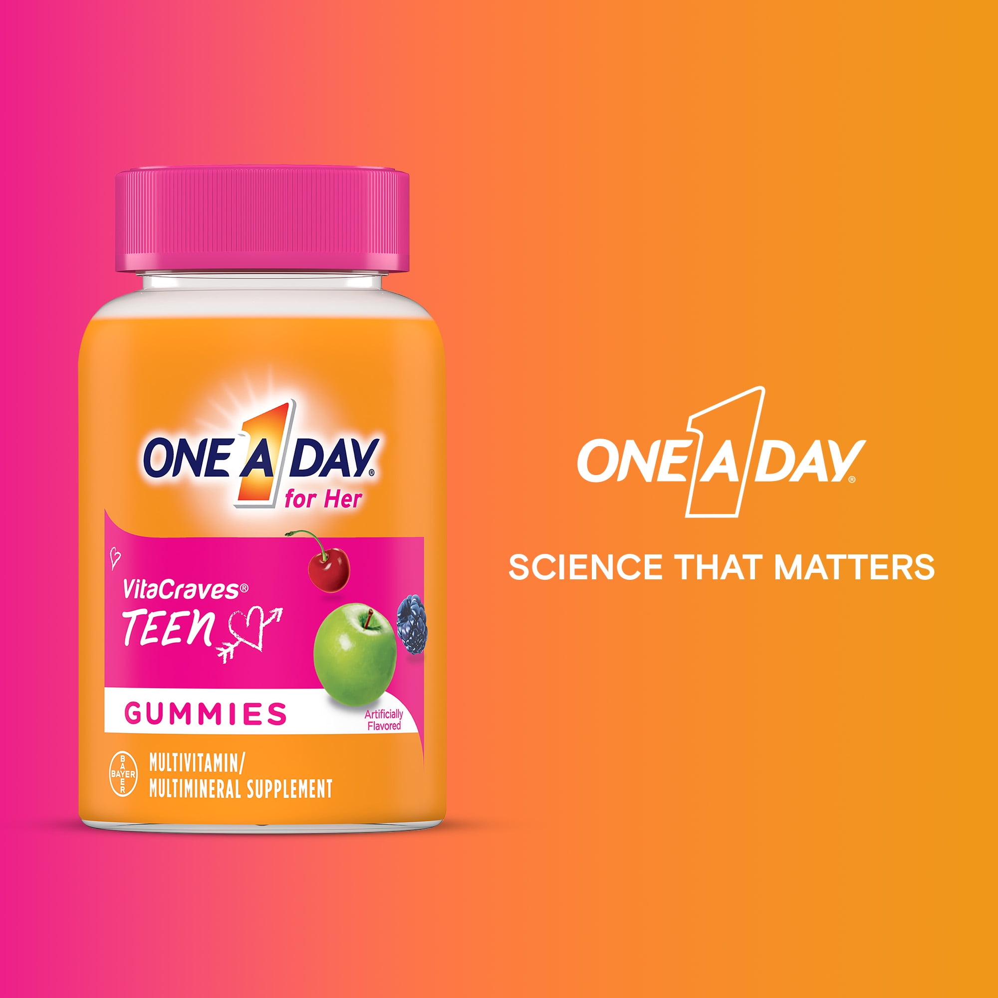 One A Day Teen for Her Multivitamin Gummies 60 Count