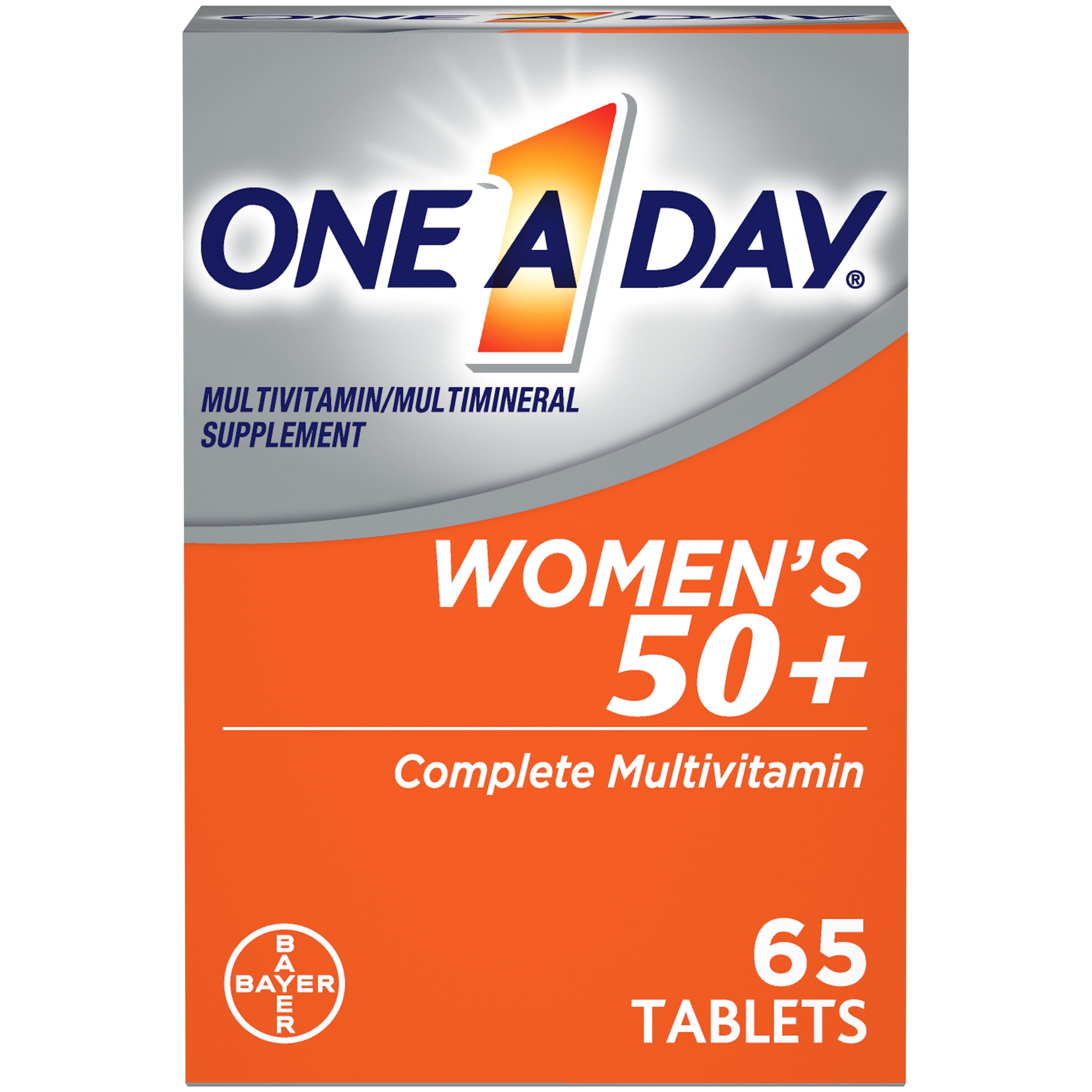 One A Day Women's 50 Plus Multivitamin Tablets Multivitamins for Women 65 Count