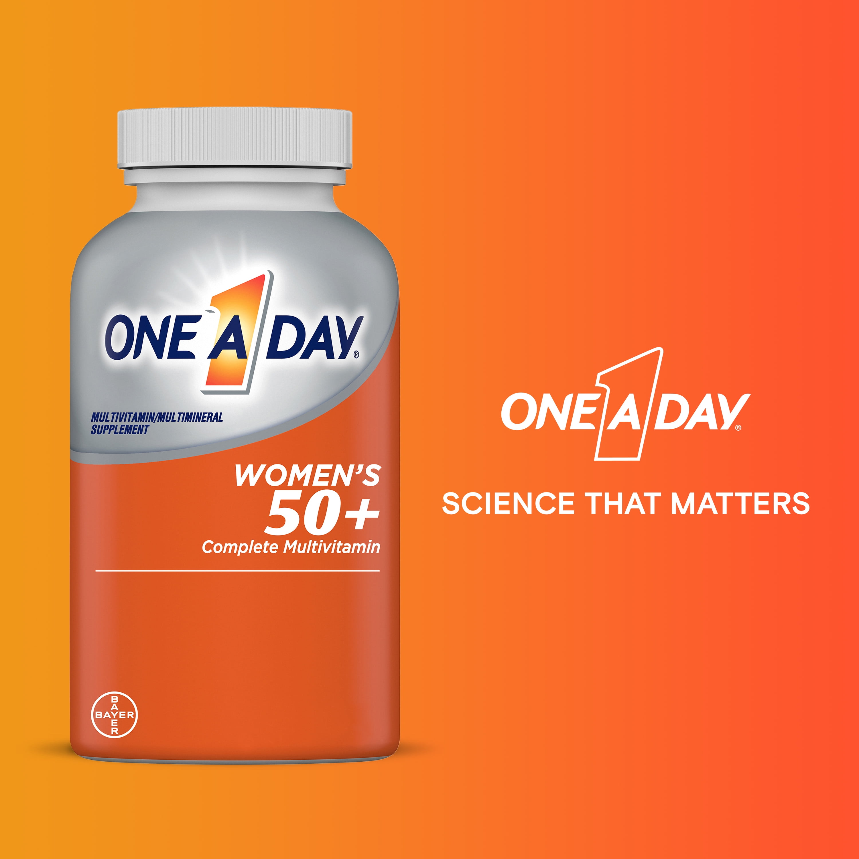 One A Day Women's 50 Plus Multivitamin Tablets Multivitamins for Women 65 Count