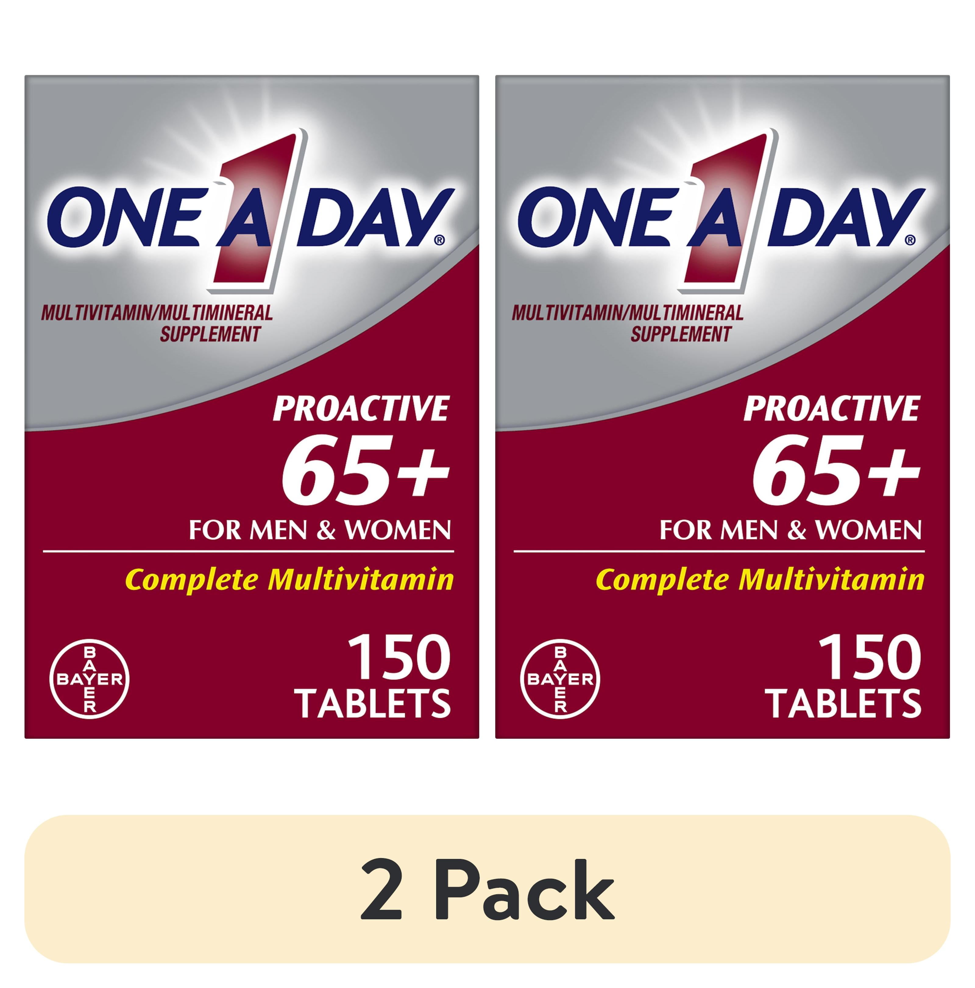 One A Day Proactive 65 Plus Multivitamin Tablets for Men and Women 150ct Pack of 2