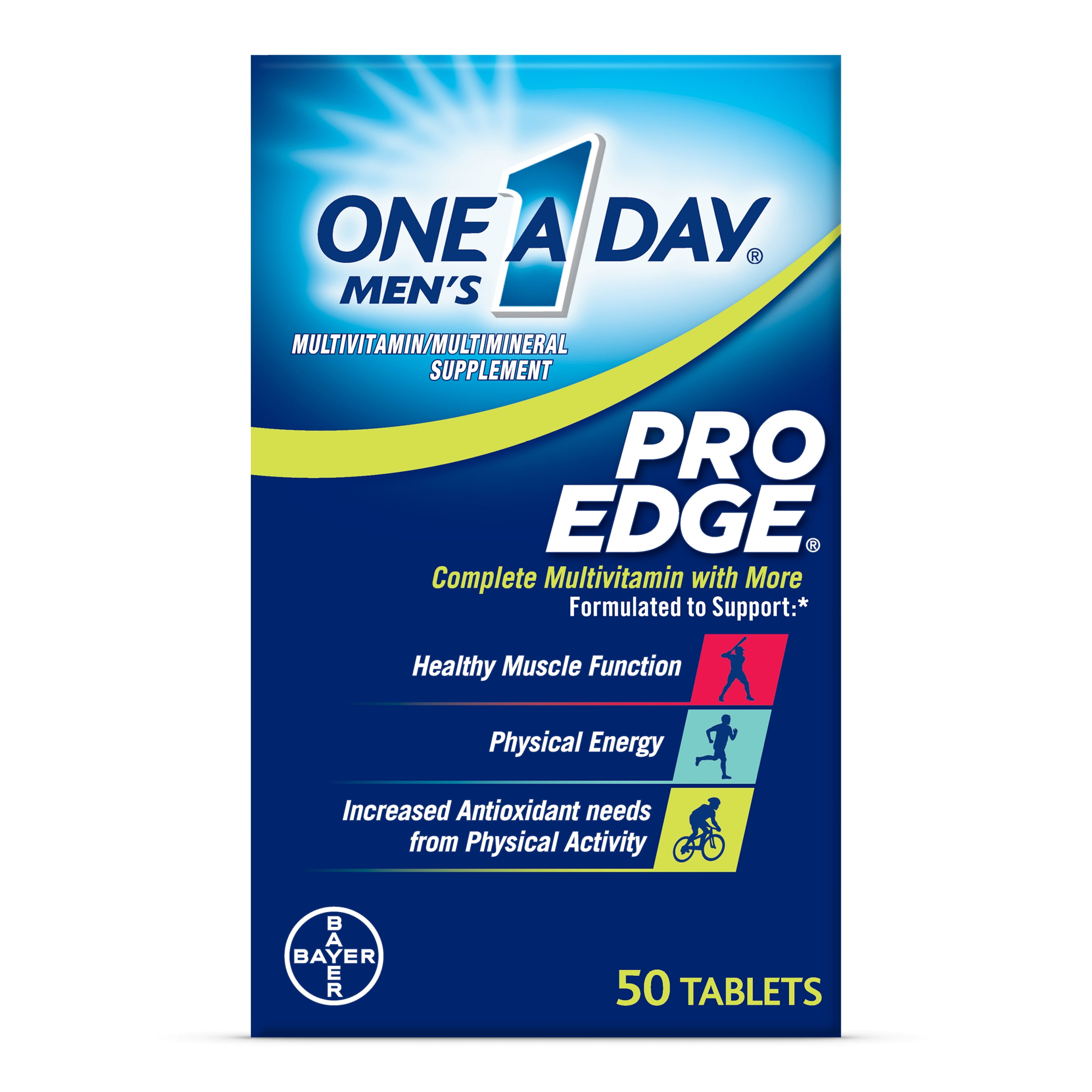 One A Day Men's Pro Edge Multivitamin Tablets for Men 50 Count