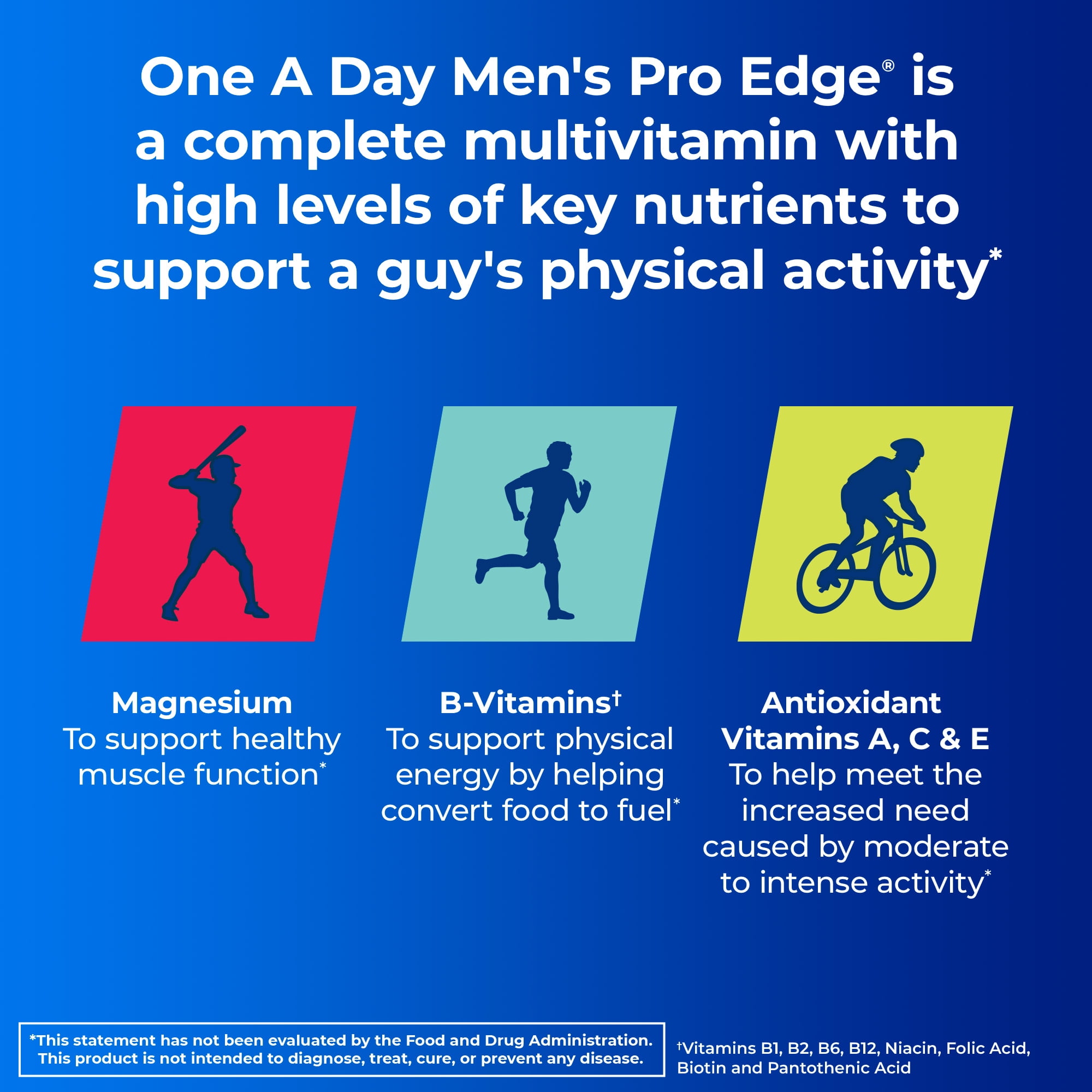 One A Day Men's Pro Edge Multivitamin Tablets for Men 50 Count