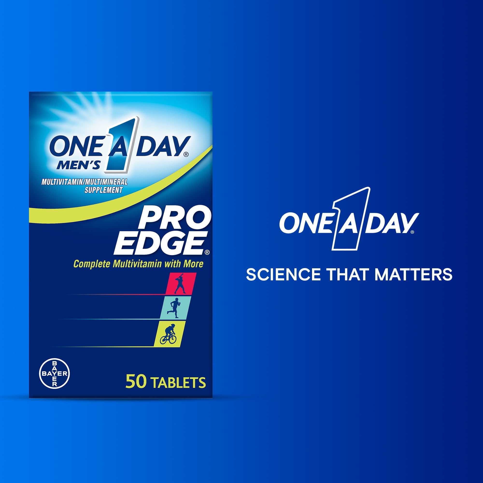 One A Day Men's Pro Edge Multivitamin Tablets for Men 50 Count