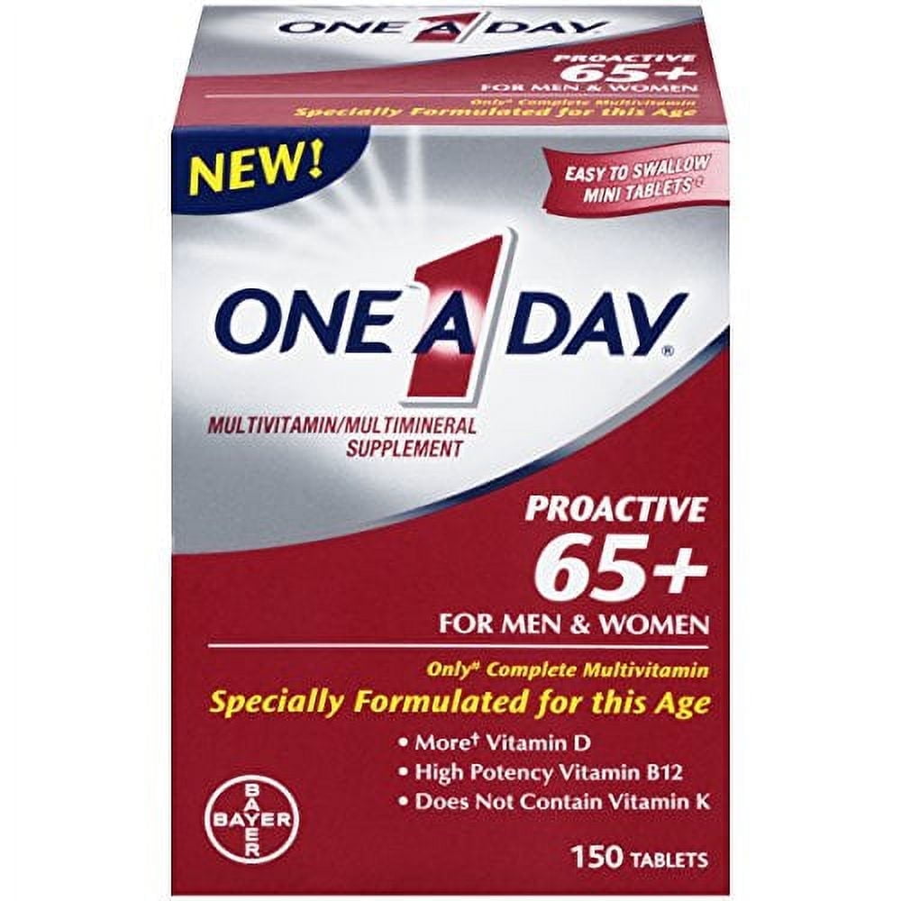 One A Day ProActive 65 Plus Men Women Multivitamin 150 Tablets Each 5 Pack