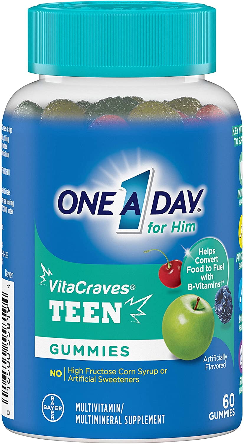 One A Day Vitacraves Teen For Him Gummies Assorted 60 ea Pack of 6