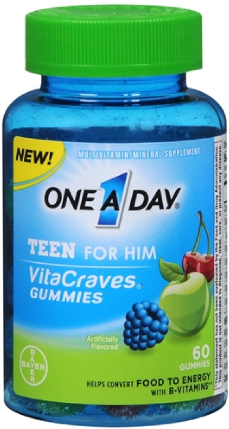 One A Day Vitacraves Teen For Him Gummies Assorted 60 ea Pack of 6