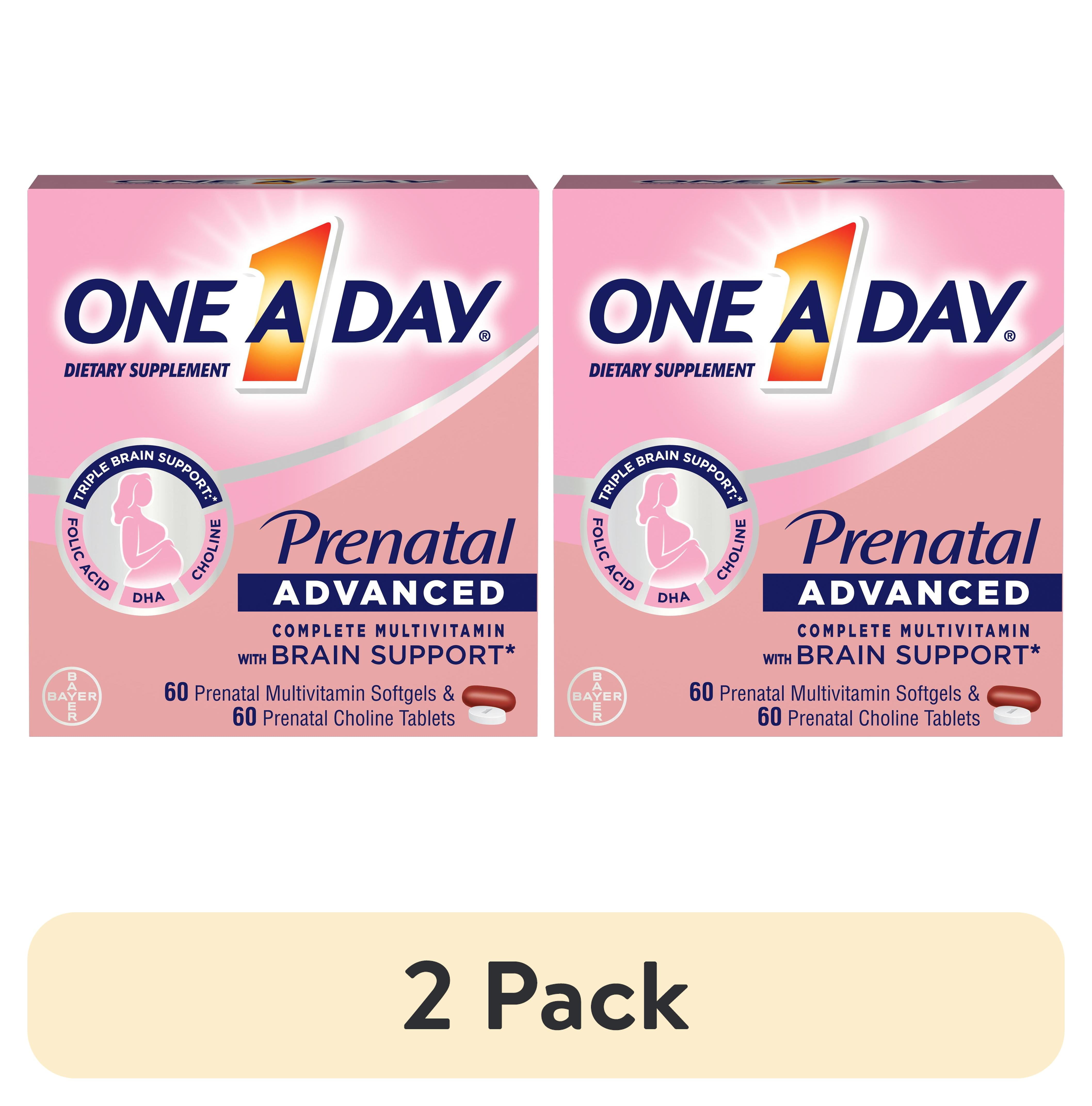 One A Day Advanced Prenatal Multivitamin with Choline 60+60 Count Pack