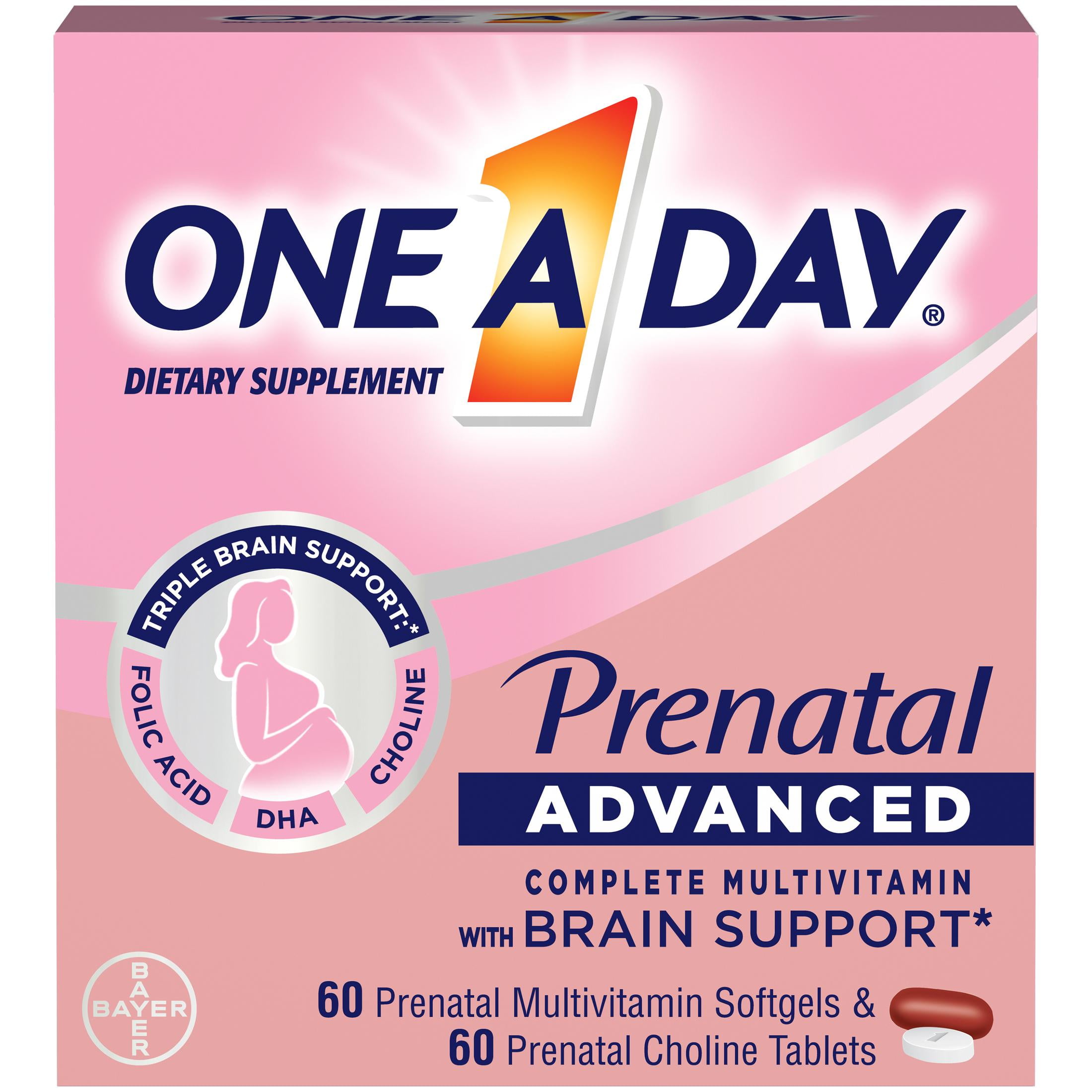 One A Day Advanced Prenatal Multivitamin with Choline 60+60 Count Pack