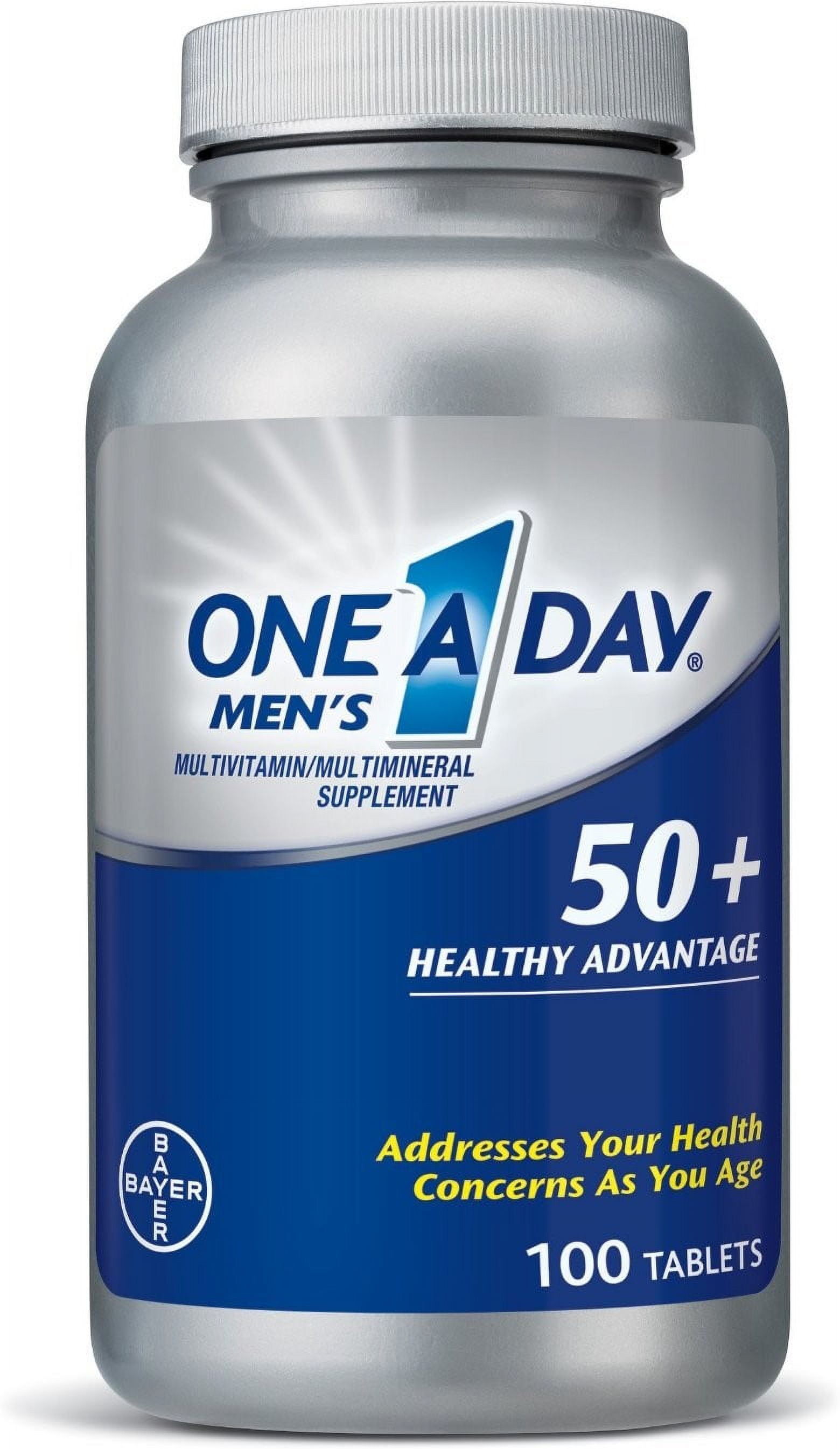 One A Day Men's 50 Plus Healthy Advantage Multivitamins 100 Count Pack of 2
