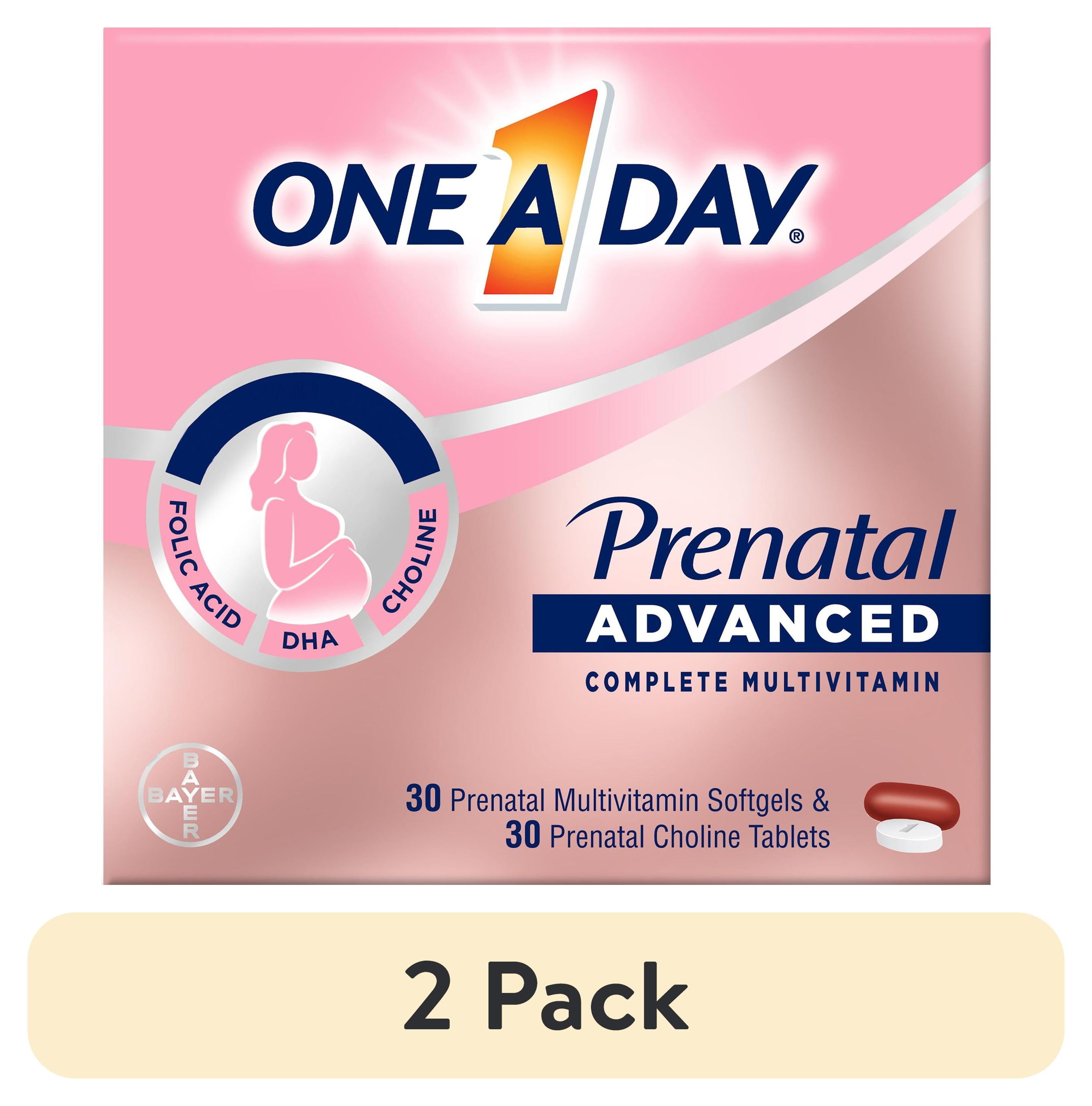 One A Day Advanced Prenatal Multivitamin with Choline 30 plus 30 Count 2 Pack