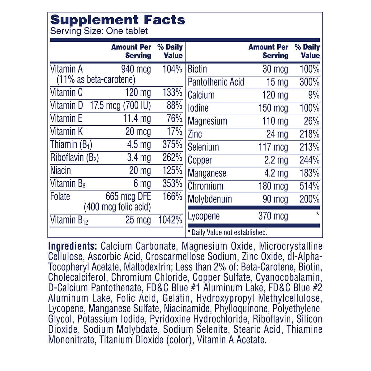 One A Day Men's 50 Plus Healthy Advantage Multivitamin 300 Tablets
