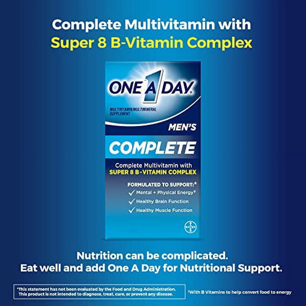 One A Day Men's Complete Multivitamin - Adult Supplement with Vitamins ACD, E, Zinc & B to Support Brain Function, Energy - 120 Count - 4 Month Supply