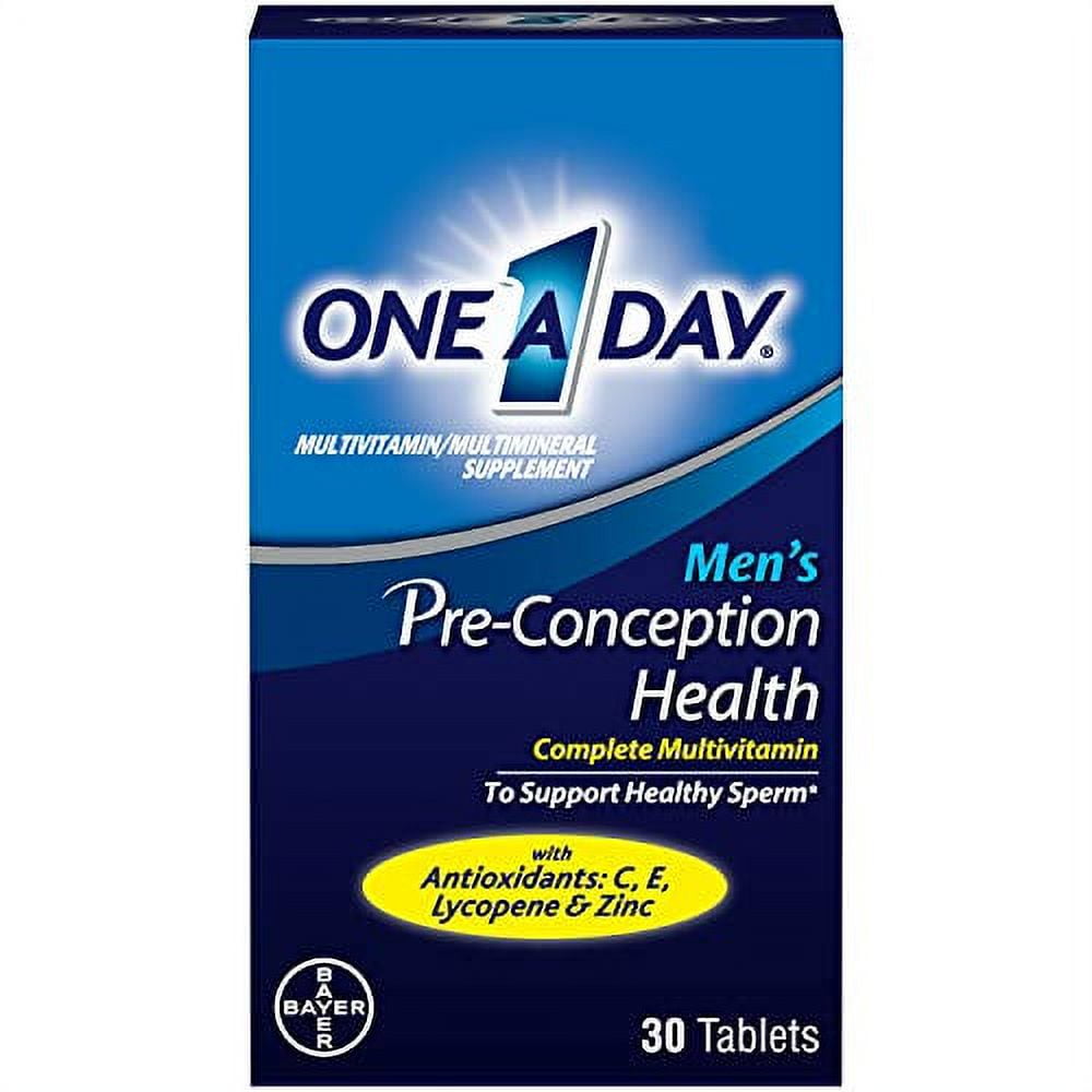 One A Day Men's Pre-Conception Health Multivitamin for Healthy Sperm Support with Vitamin C E Selenium Zinc Lycopene 30 Count