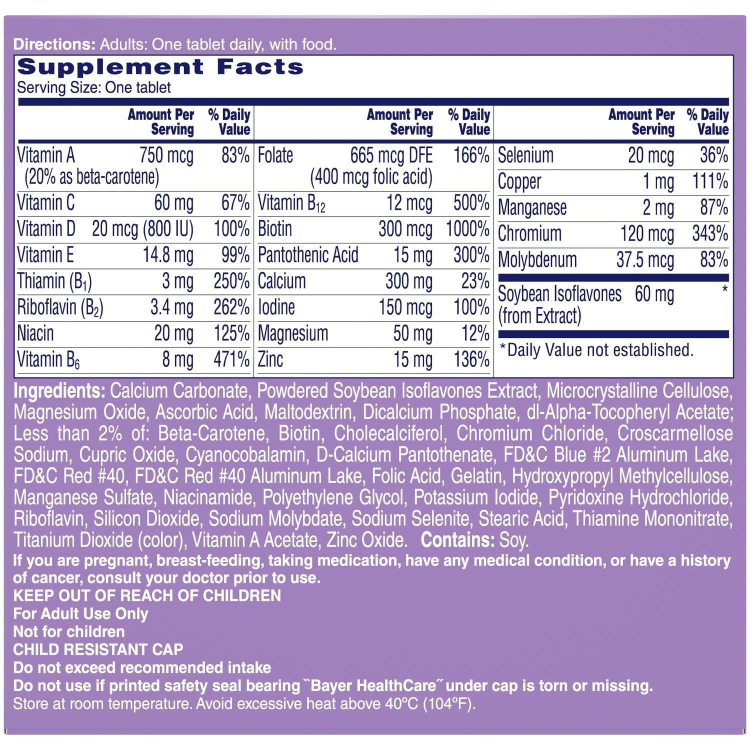 One A Day Women's Menopause Multivitamin Supplement 50 Tablets