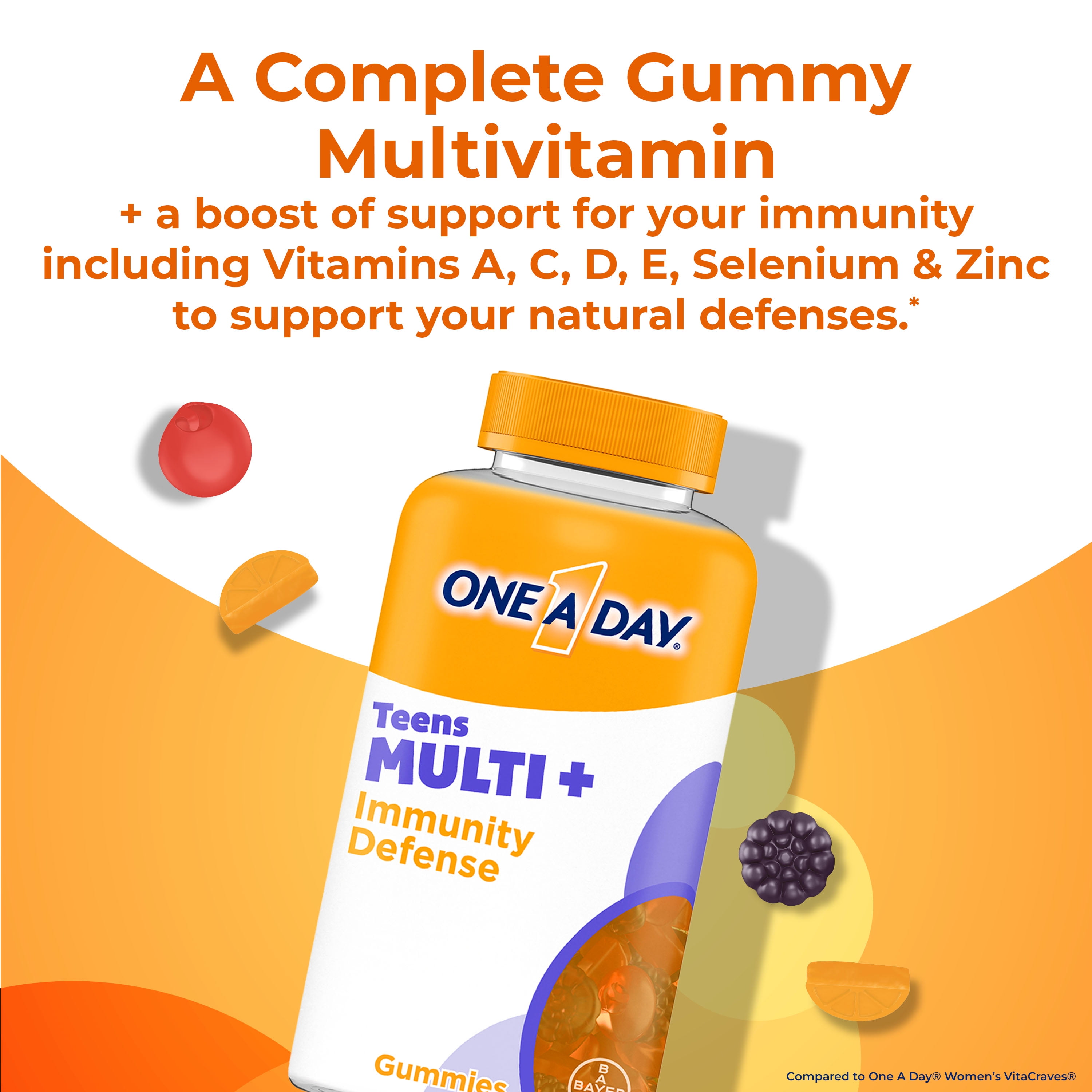 One A Day Teen Immunity Defense Gummy Multivitamin 120 Count