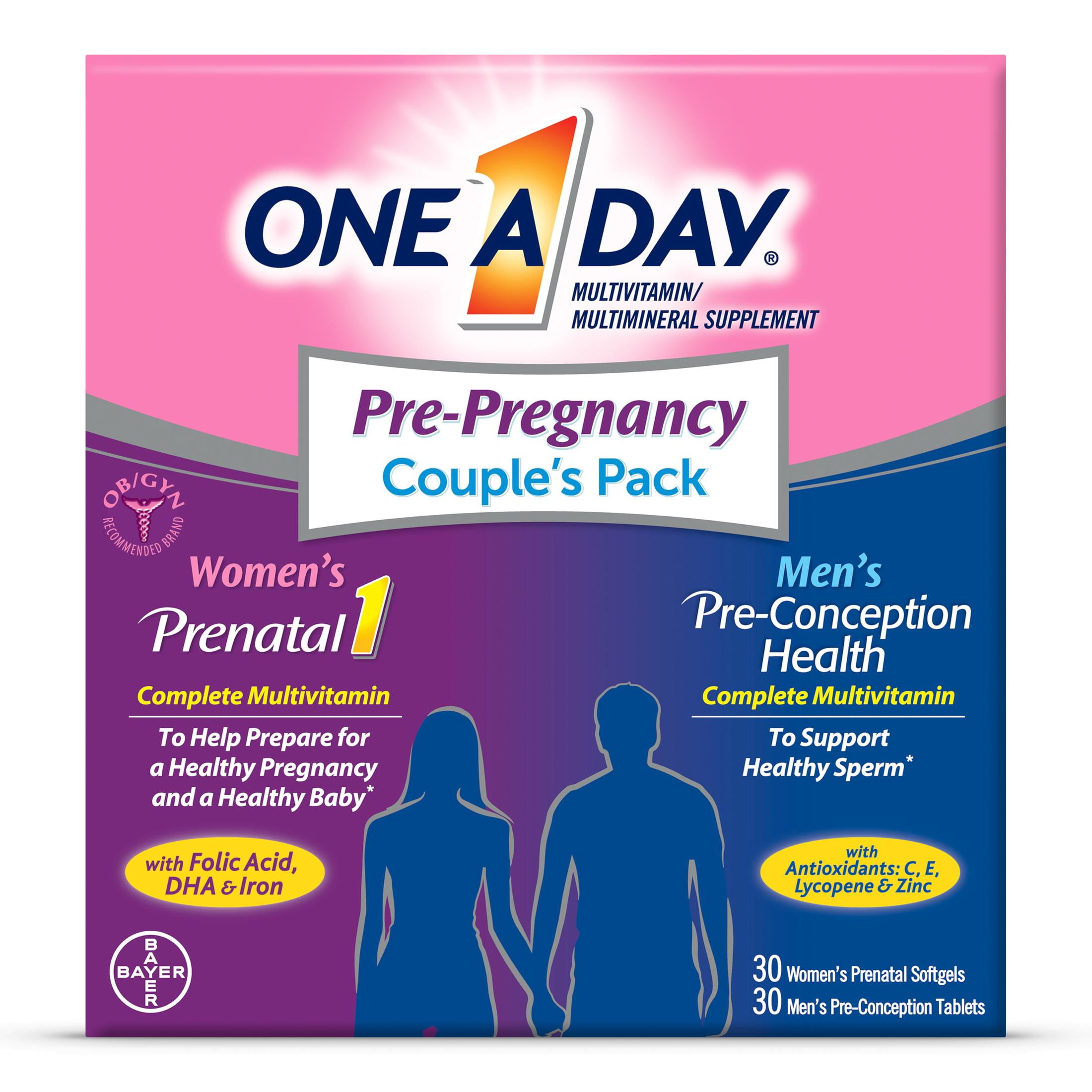 One A Day Pre Pregnancy Prenatal Multivitamin 30+30 Count