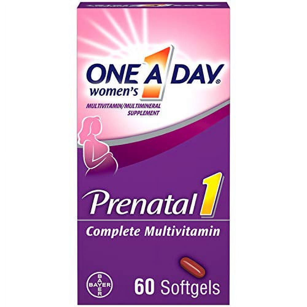 One A Day Prenatal Multivitamin for Women with Vitamin A C D B6 B12 Iron Omega-3 DHA 60 Count