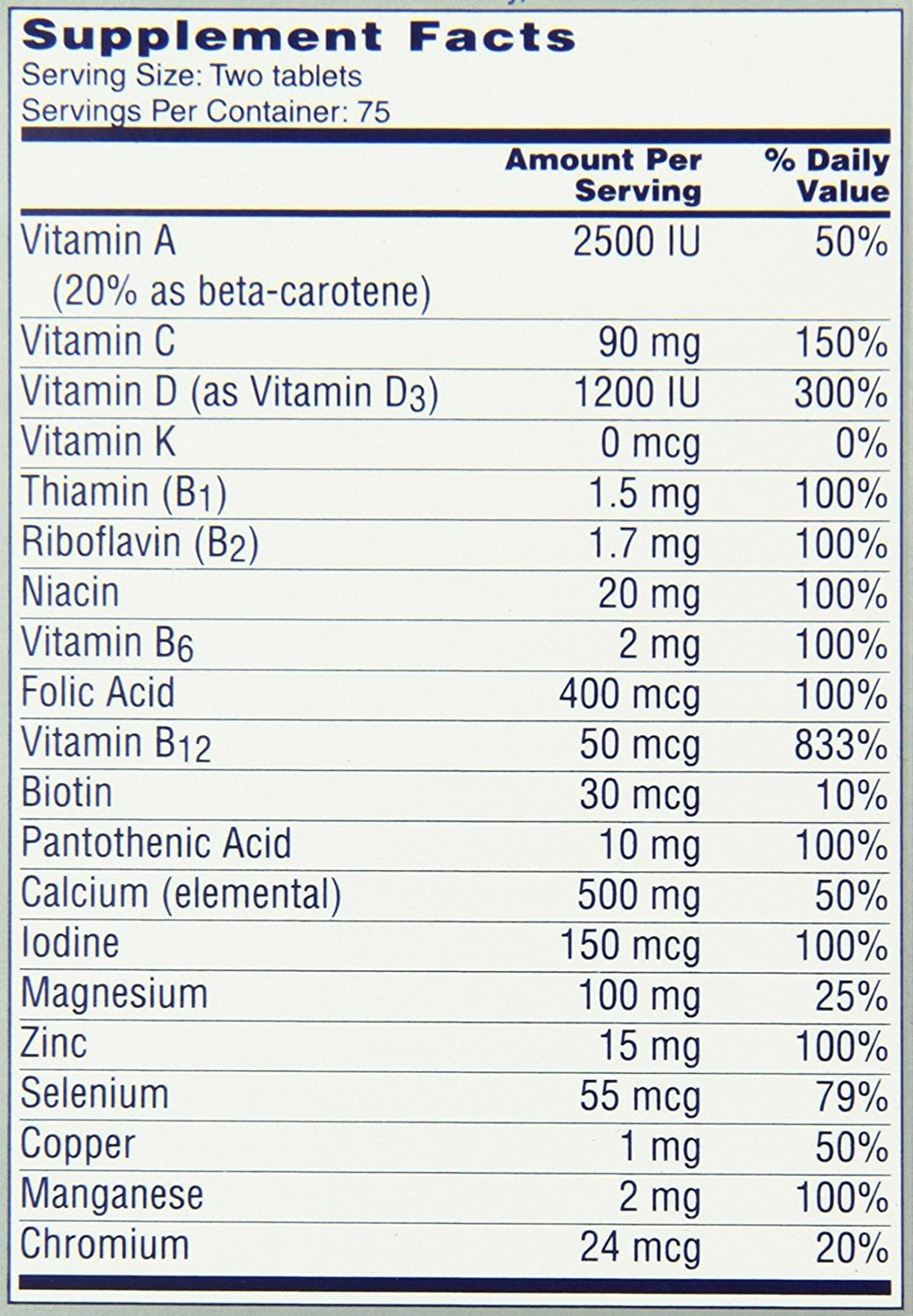 One A Day Proactive 65 Plus Multivitamin Multi Mineral Tablets 150 Each