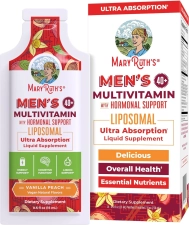 MaryRuth's Men's 40 Plus Multivitamin Liposomal Vanilla Peach 0.5 oz 14 Pack
