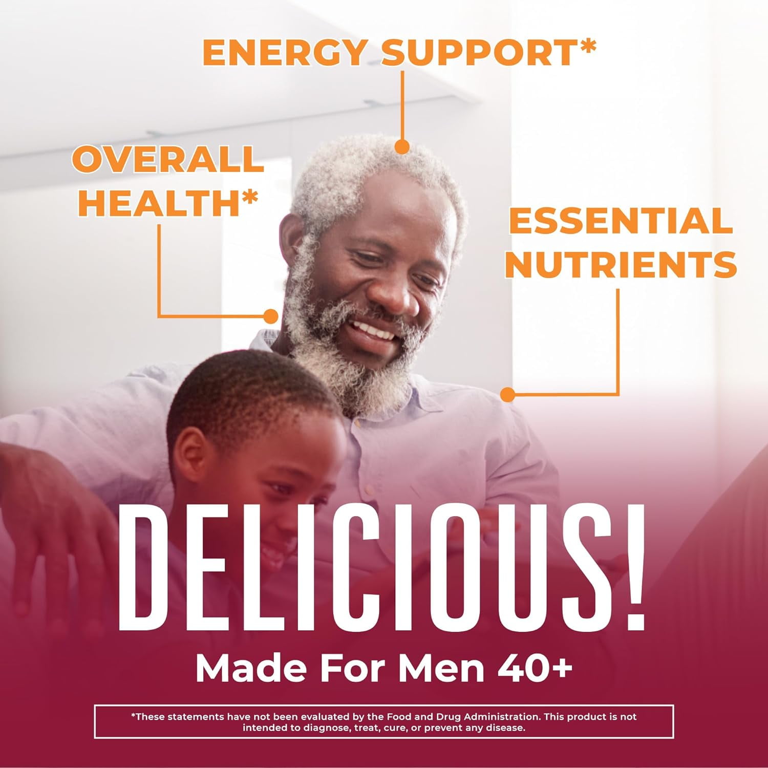 MaryRuth's Men's 40 Plus Multivitamin Liposomal Vanilla Peach 0.5 oz 14 Pack