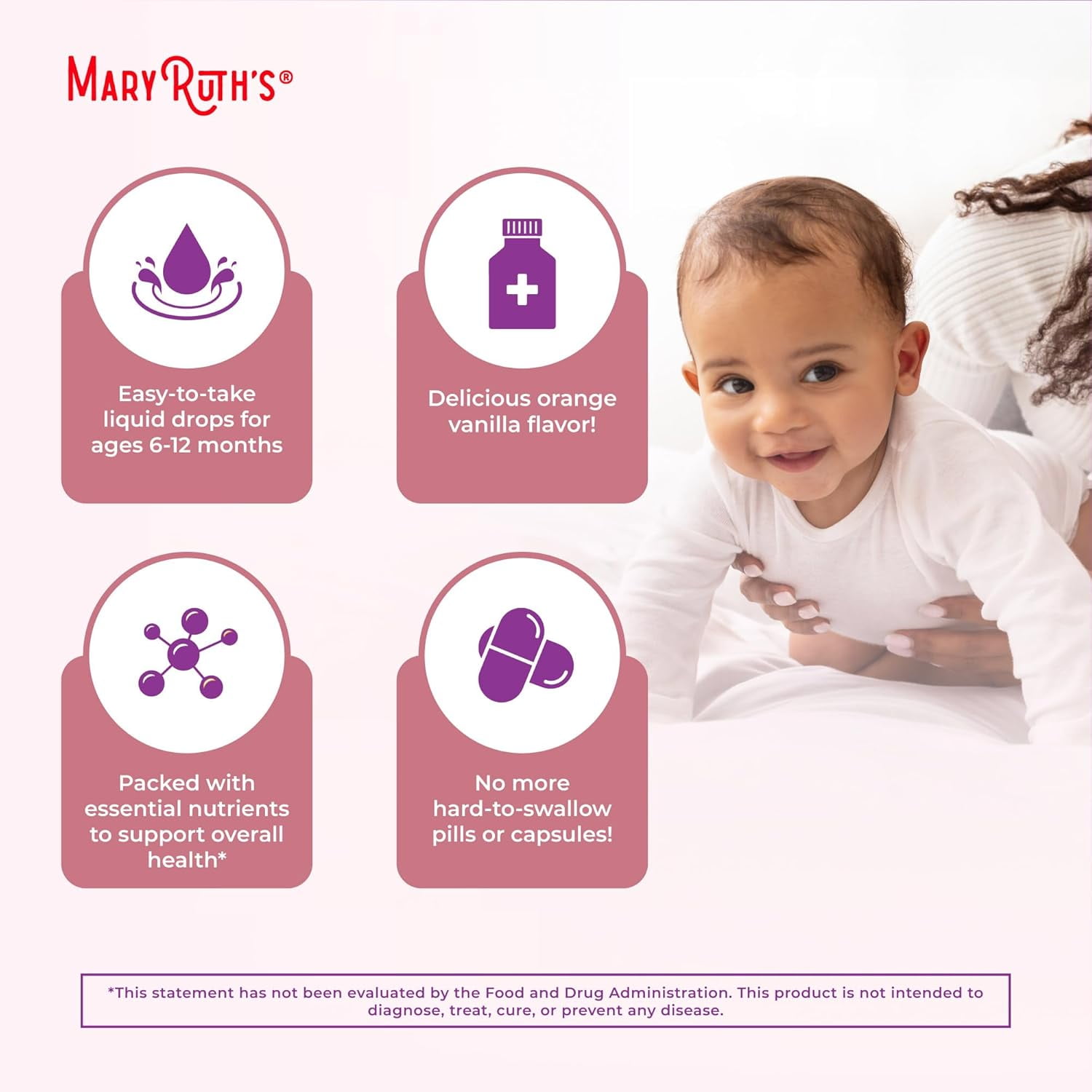 MaryRuth's USDA Organic Multivitamin Liquid Drops with Vitamin A C D Zinc Sugar Free Vegan Non-GMO 2 fl oz