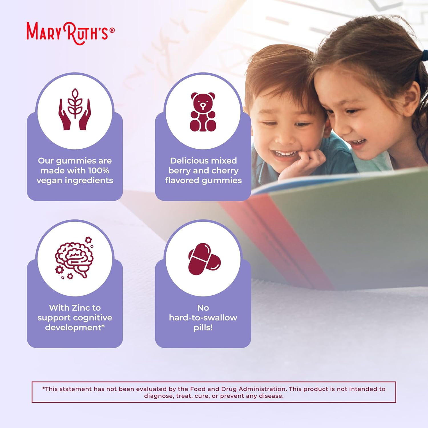 MaryRuth Organics Kids Multivitamin Gummies 60 Count for Ages 2+ - Vegan, 1-Month Supply - Only 2
