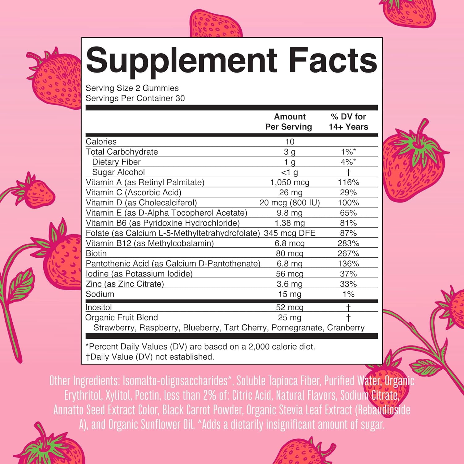 MaryRuths Womens Multivitamin Gummies Strawberry Flavor Sugar-Free 60 Count